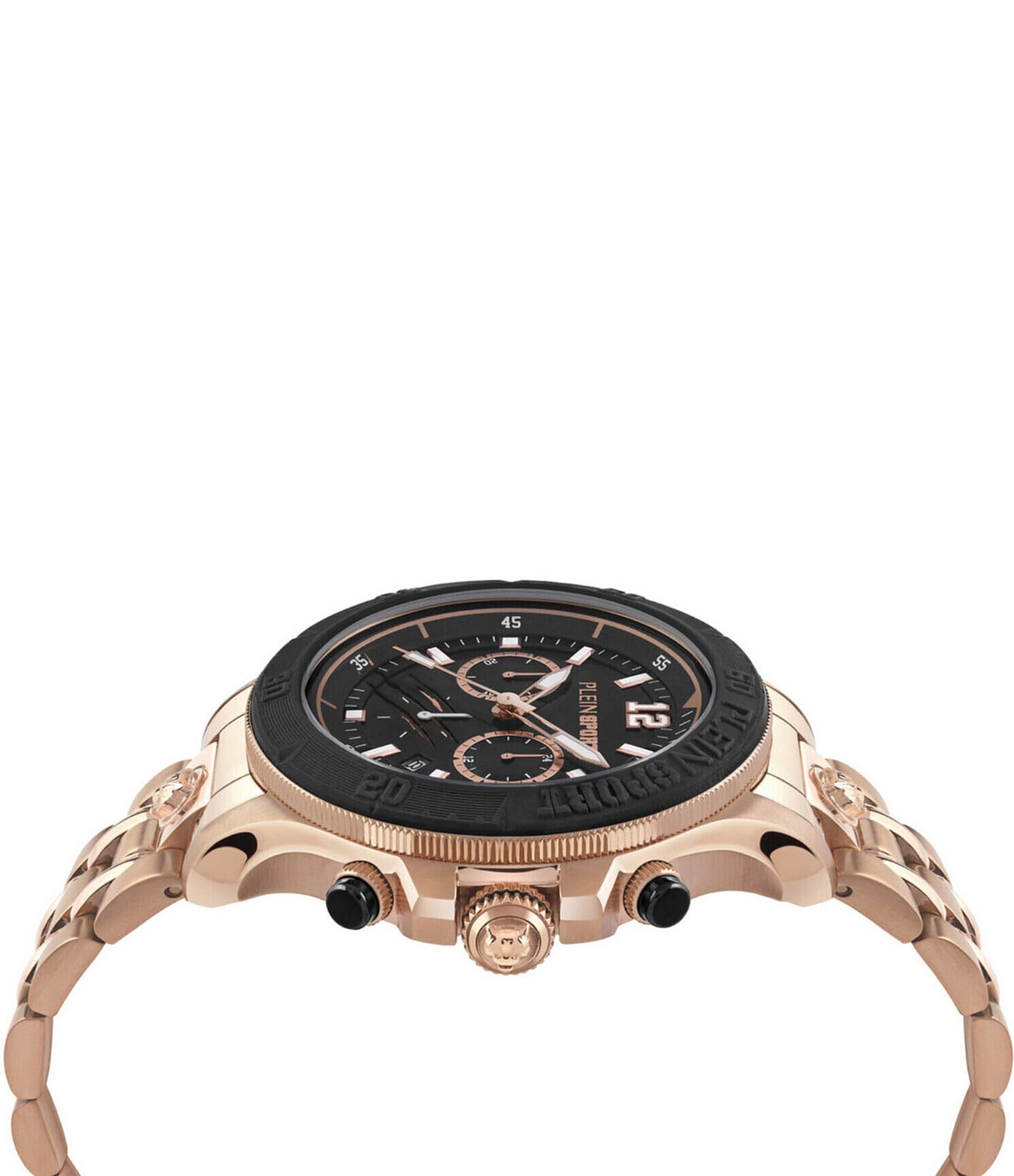 Philipp Plein Men's Warrior Tech Chronograph Rose Gold Tone Stainless Steel Bracelet Watch