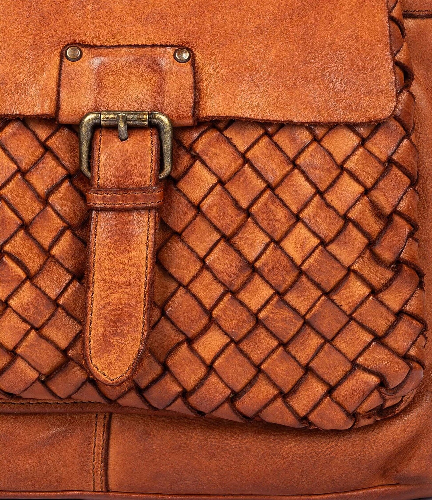 Pikolinos Faura Leather Woven Backpack