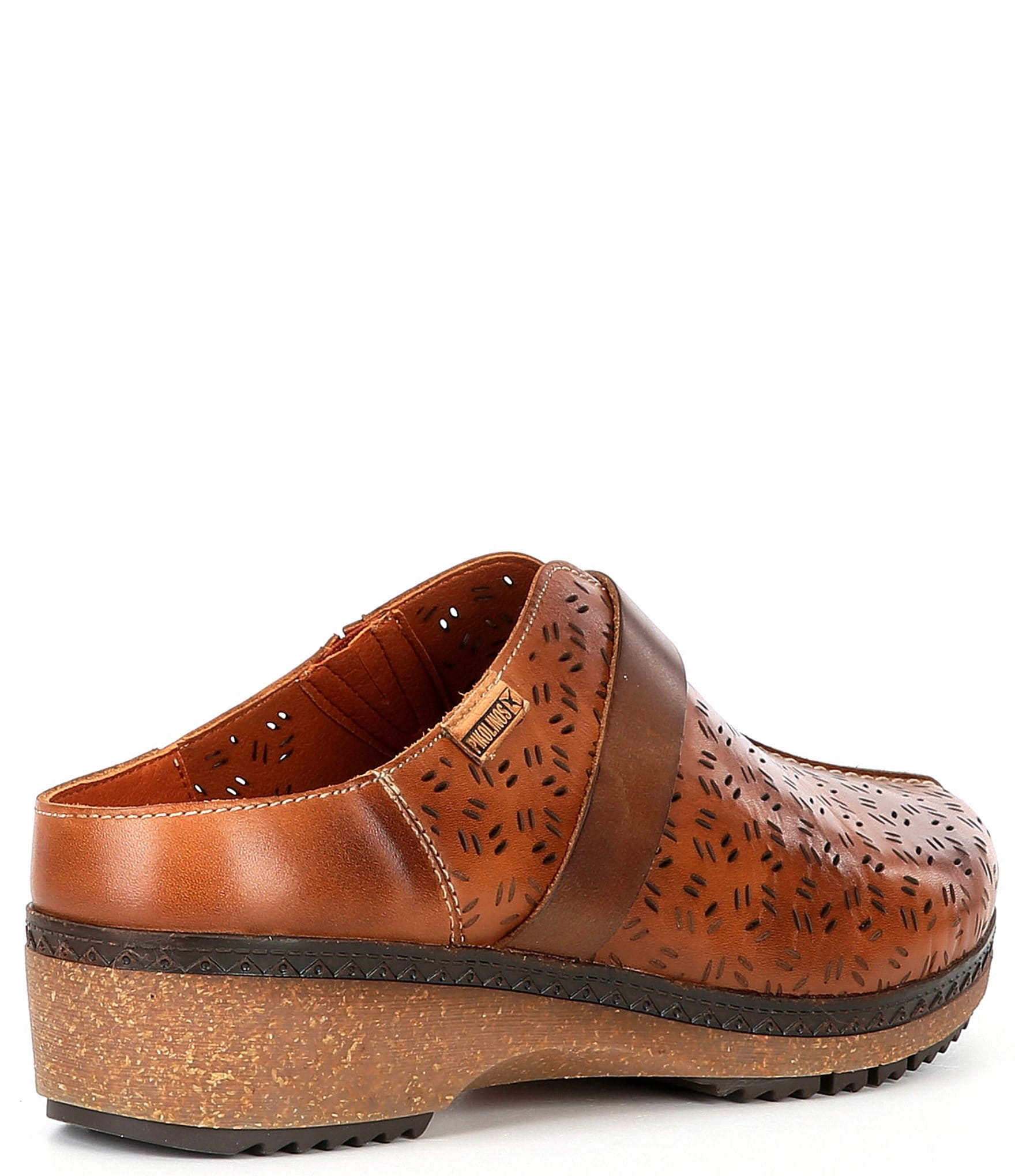 Pikolinos Granada Perforated Leather Clogs