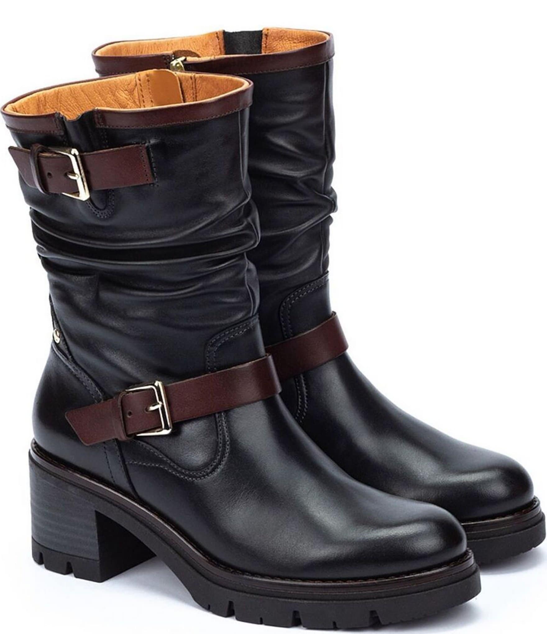 Pikolinos Soria Leather Slouch Biker Boots