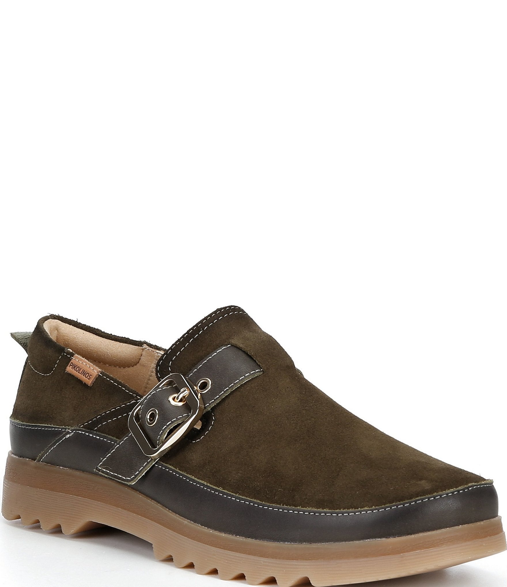 Pikolinos Vigo Suede Buckle Strap Clogs