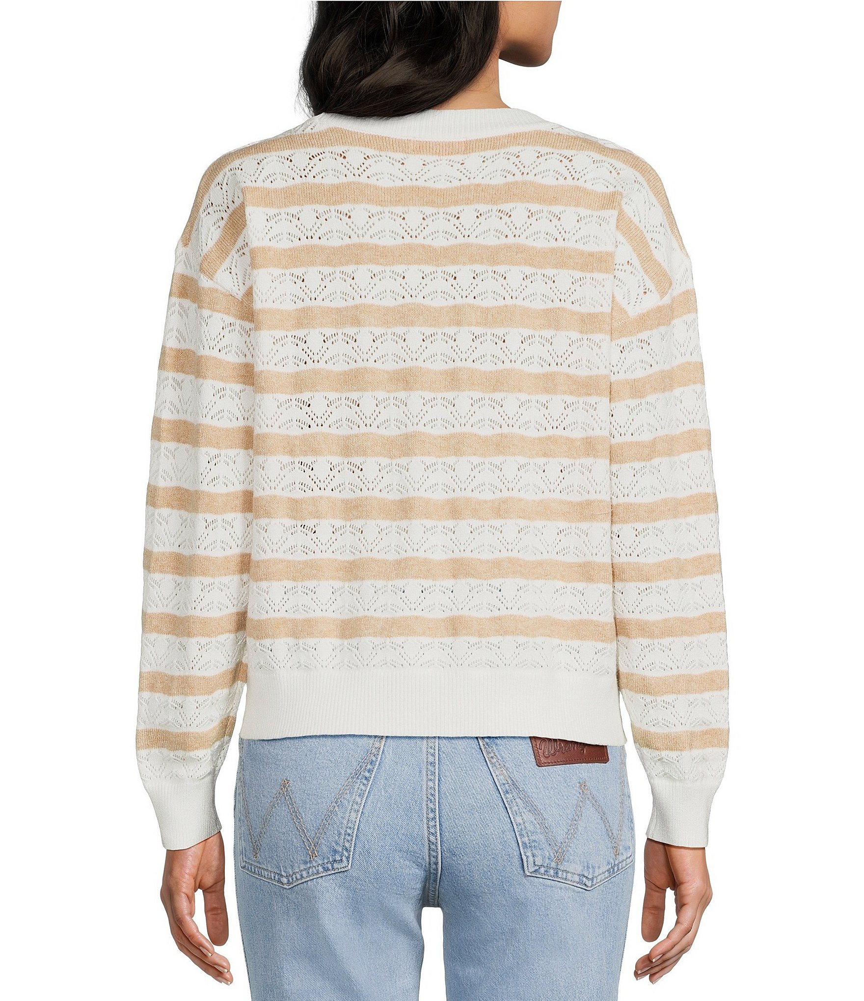 Pink Robin Striped Long Sleeve Sweater