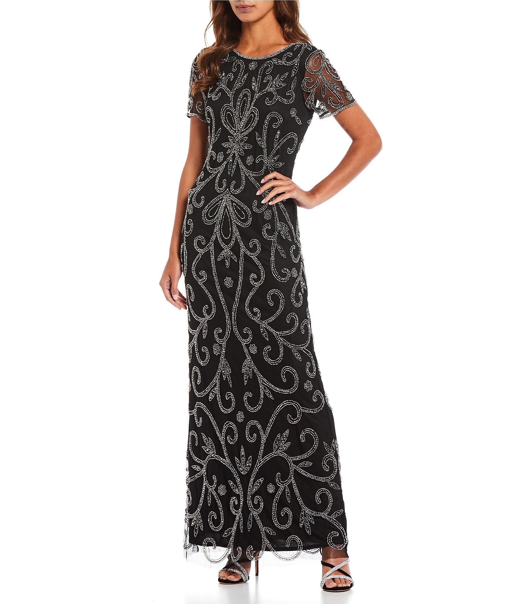 Pisarro Nights Women's Plus Size Beaded Dress, Slate, 18W : Amazon.in:  Fashion