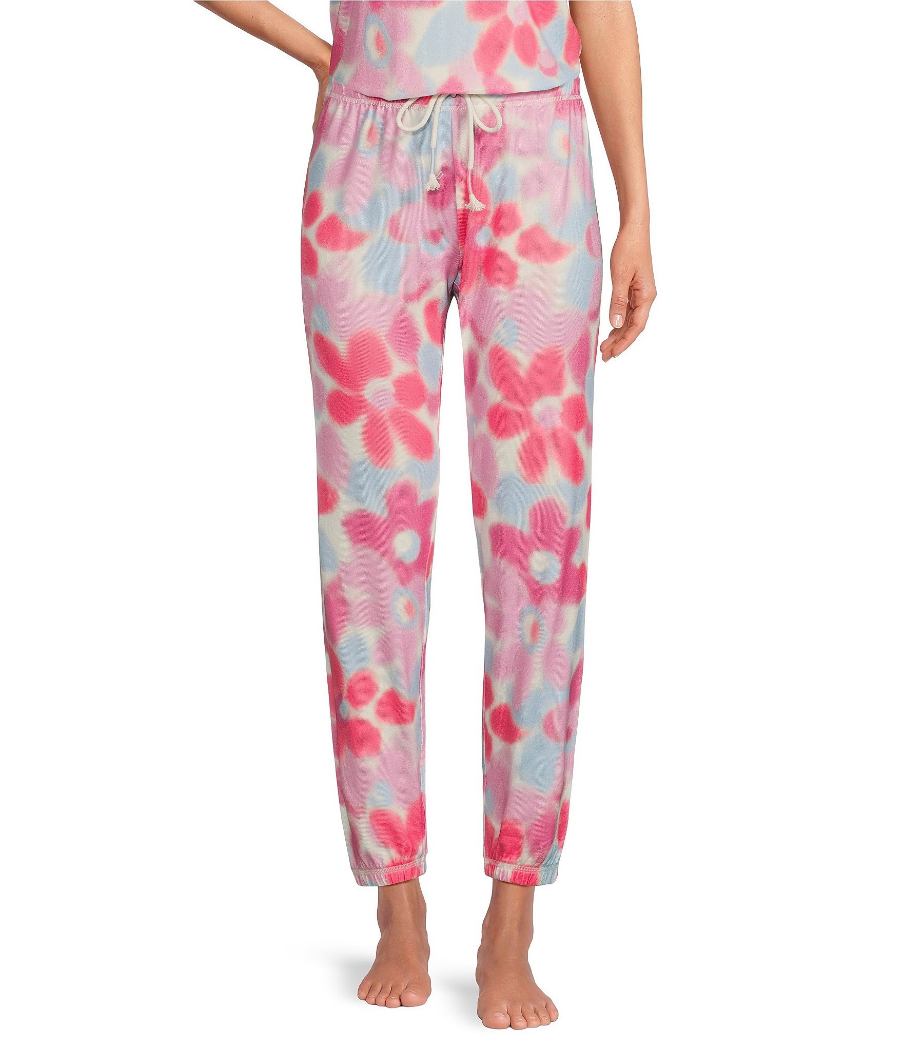 PJ Salvage Butter Jersey Floral Print Coordinating Sleep Joggers