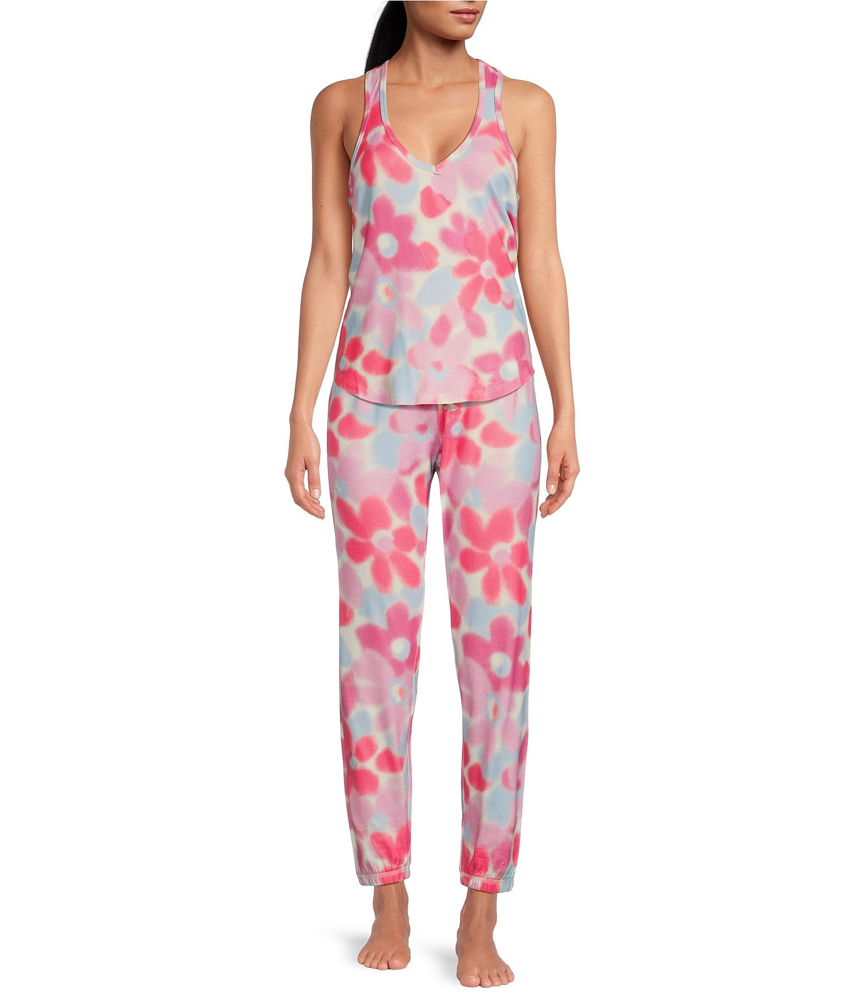 PJ Salvage Butter Jersey Floral Print Coordinating Sleep Joggers