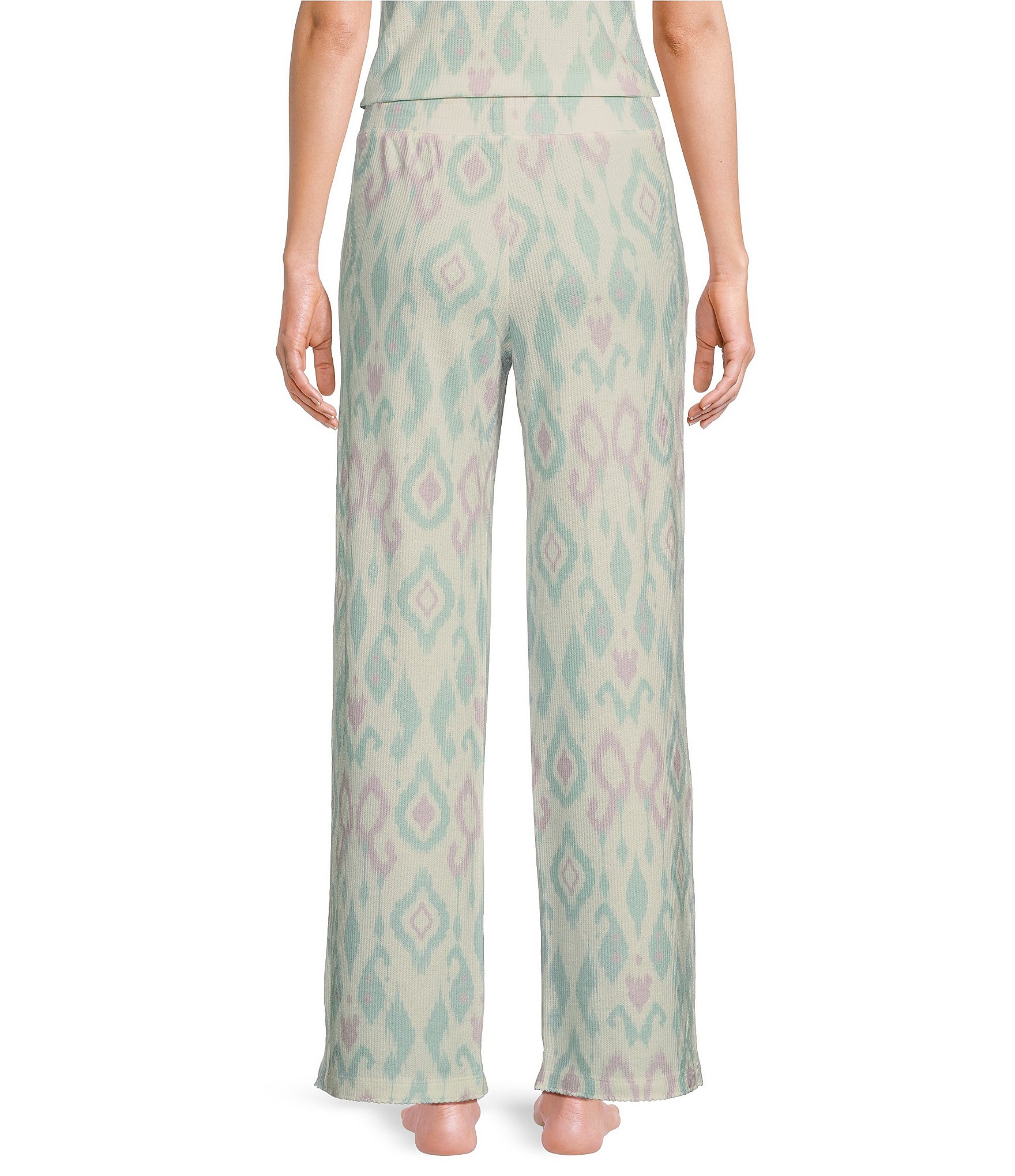 PJ Salvage Peachy Baby Thermal Coordinating Ikat Print Pants