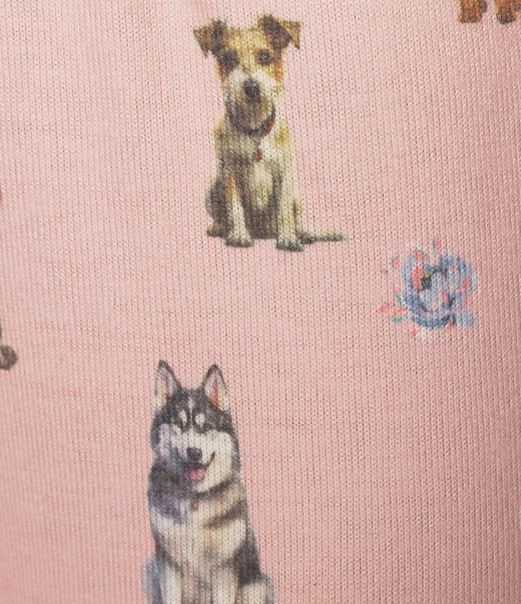 PJ Salvage Peachy Knit Coordinating Dog Print Sleep Jogger