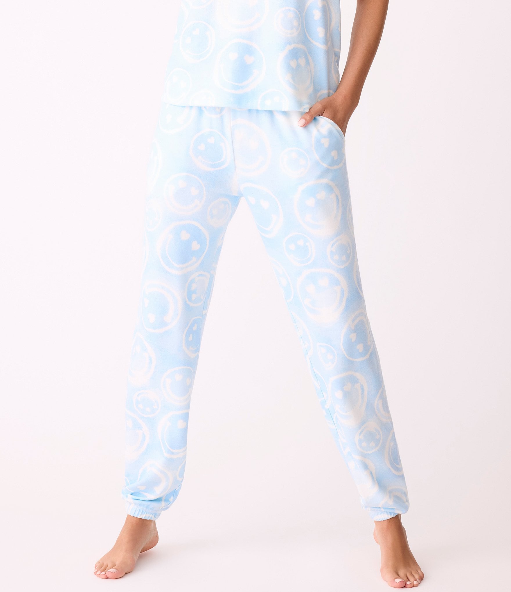 PJ Salvage Peachy Knit Smiley Face Coordinating Joggers Dillard s