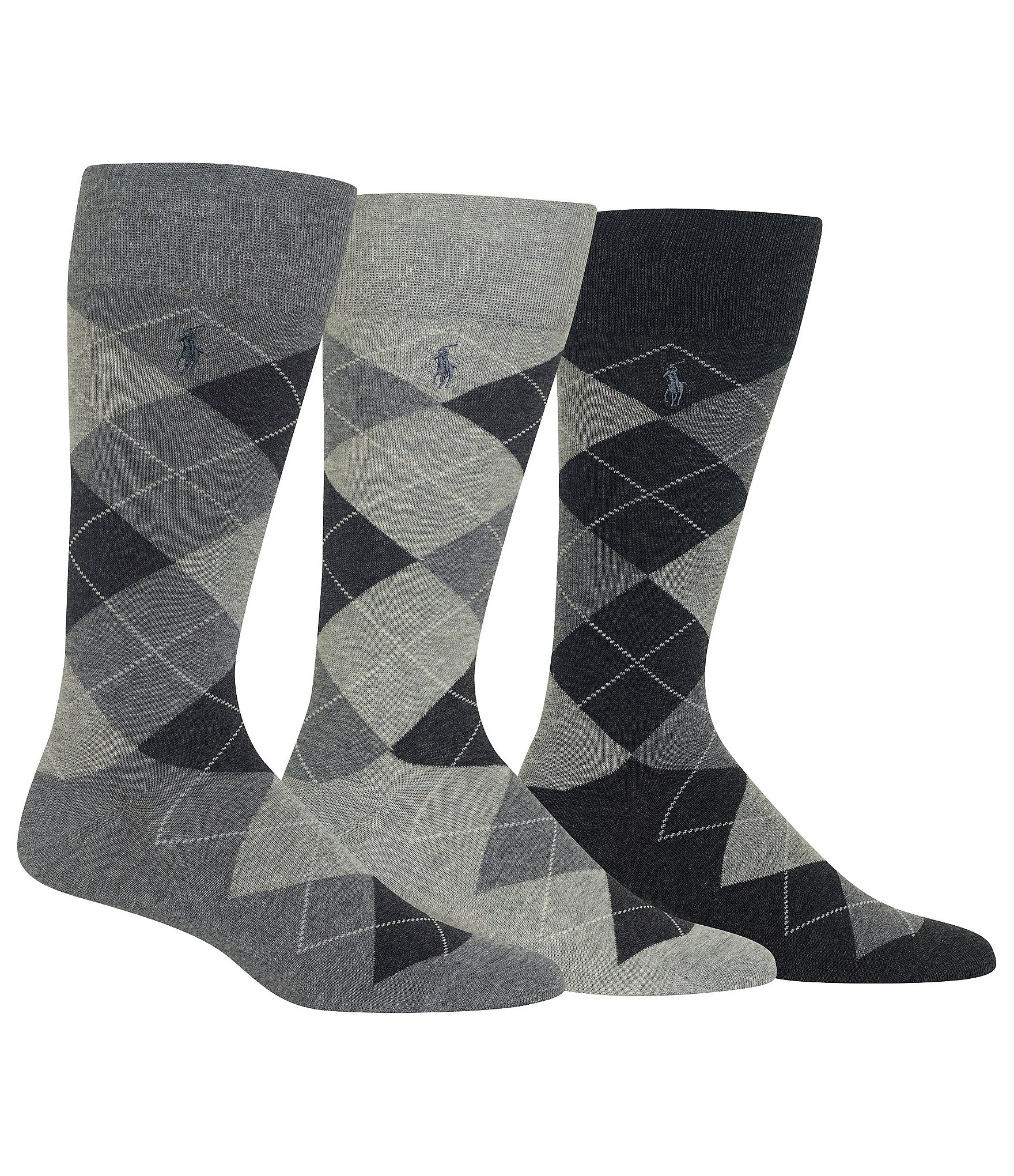 Polo Ralph Lauren Assorted Argyle Dress Socks 3-Pack