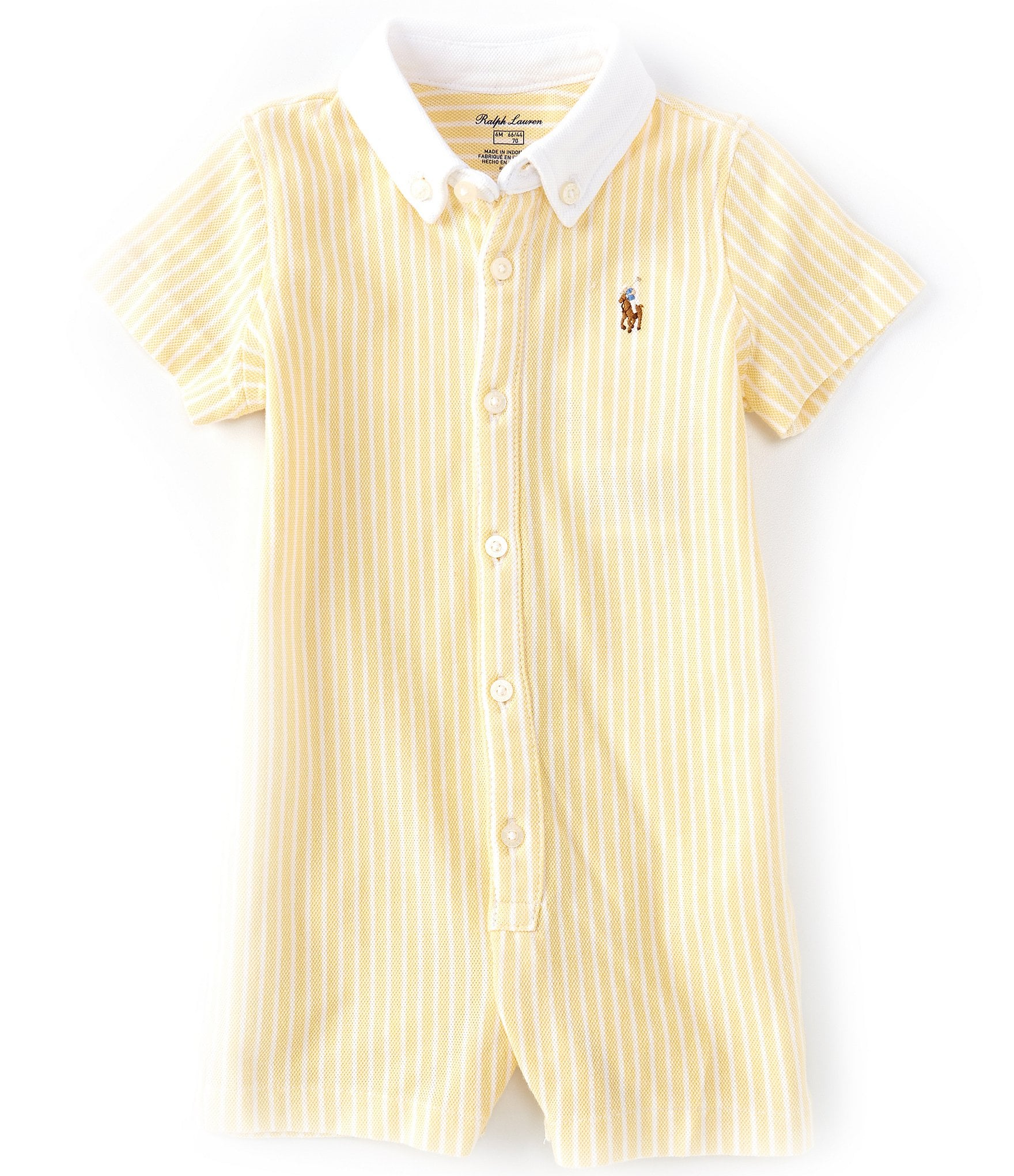 Ralph Lauren Baby Boys 3-24 Months Short Sleeve Vertical Stripe Knit Oxford  Shortall | Dillard's
