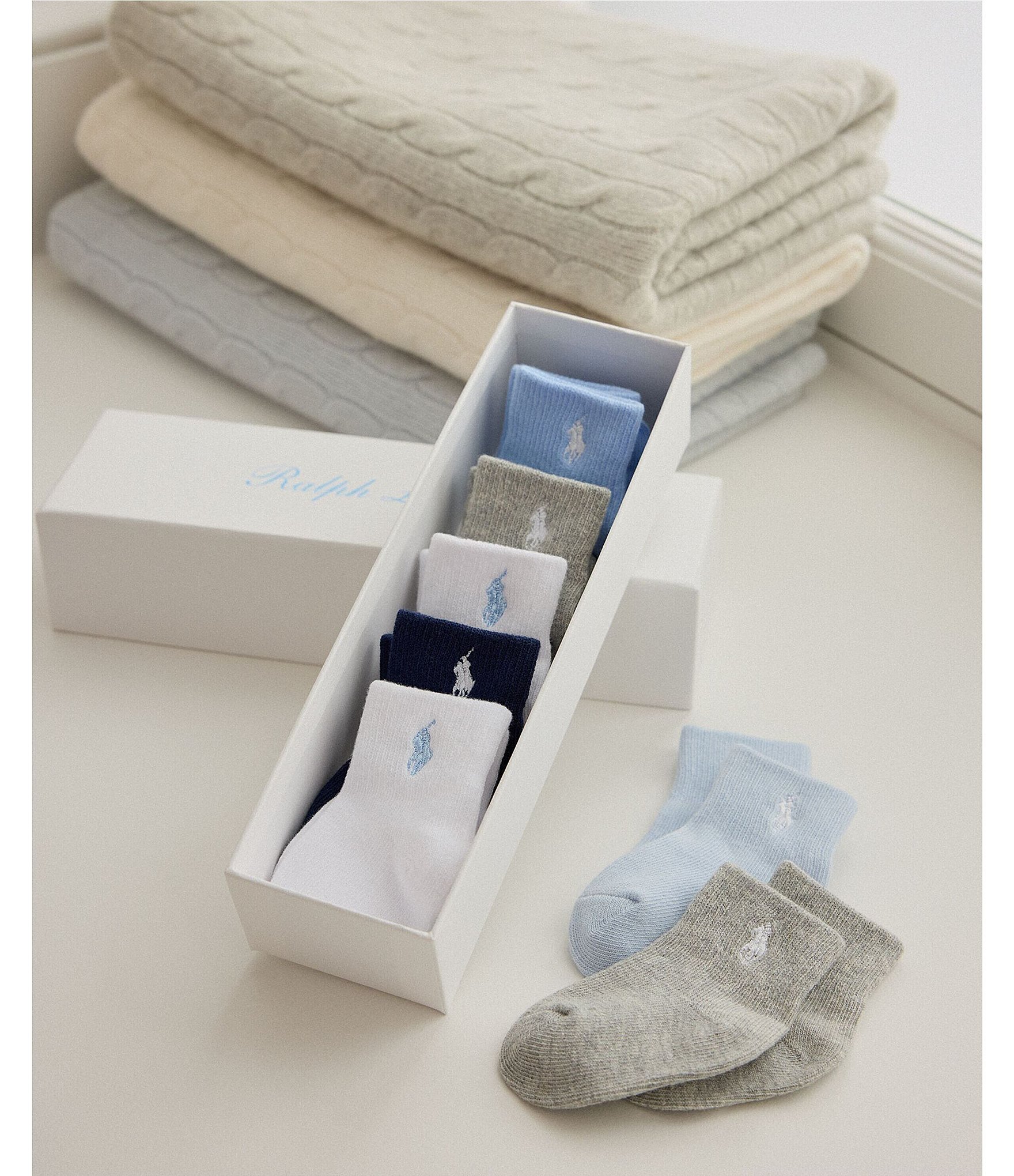 Polo Ralph Lauren Baby Boys Essential 7-Pack Socks Gift Box