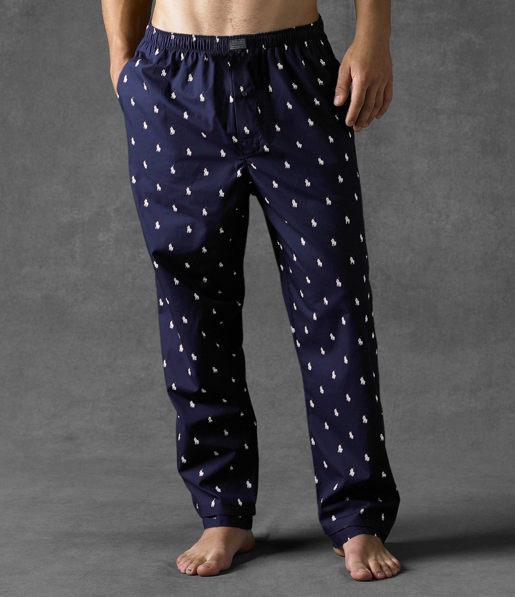 blue polo pajama pants