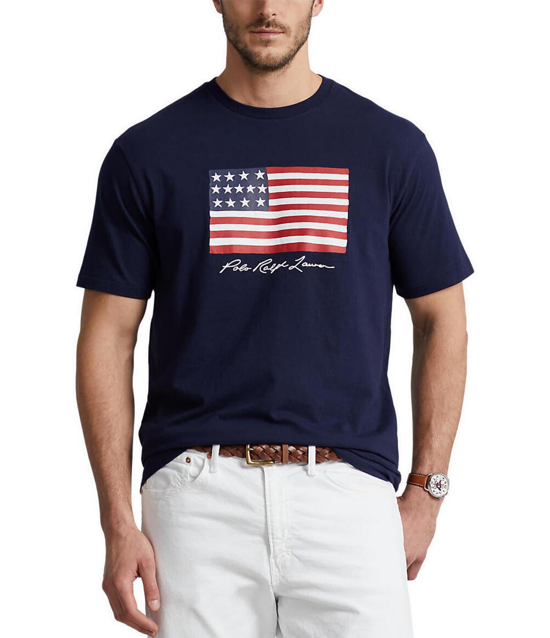 Polo Ralph Lauren Big & Tall Americana Flag Jersey Short Sleeve T-Shirt ...