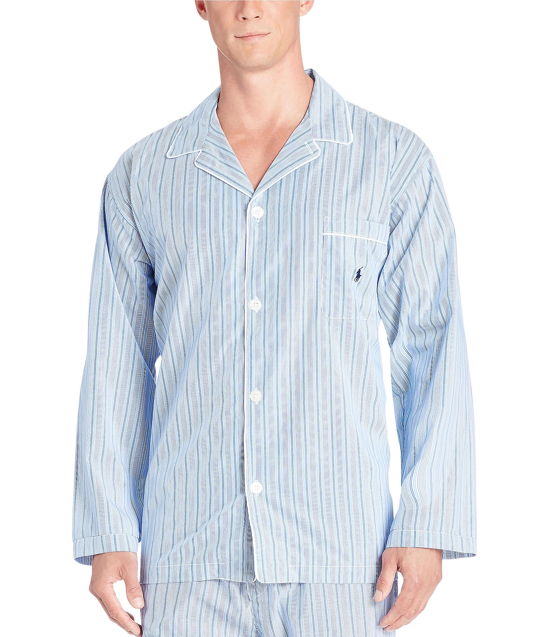 Polo Ralph Lauren Big & Tall Andrew Stripe Long-Sleeve Pajama Top ...