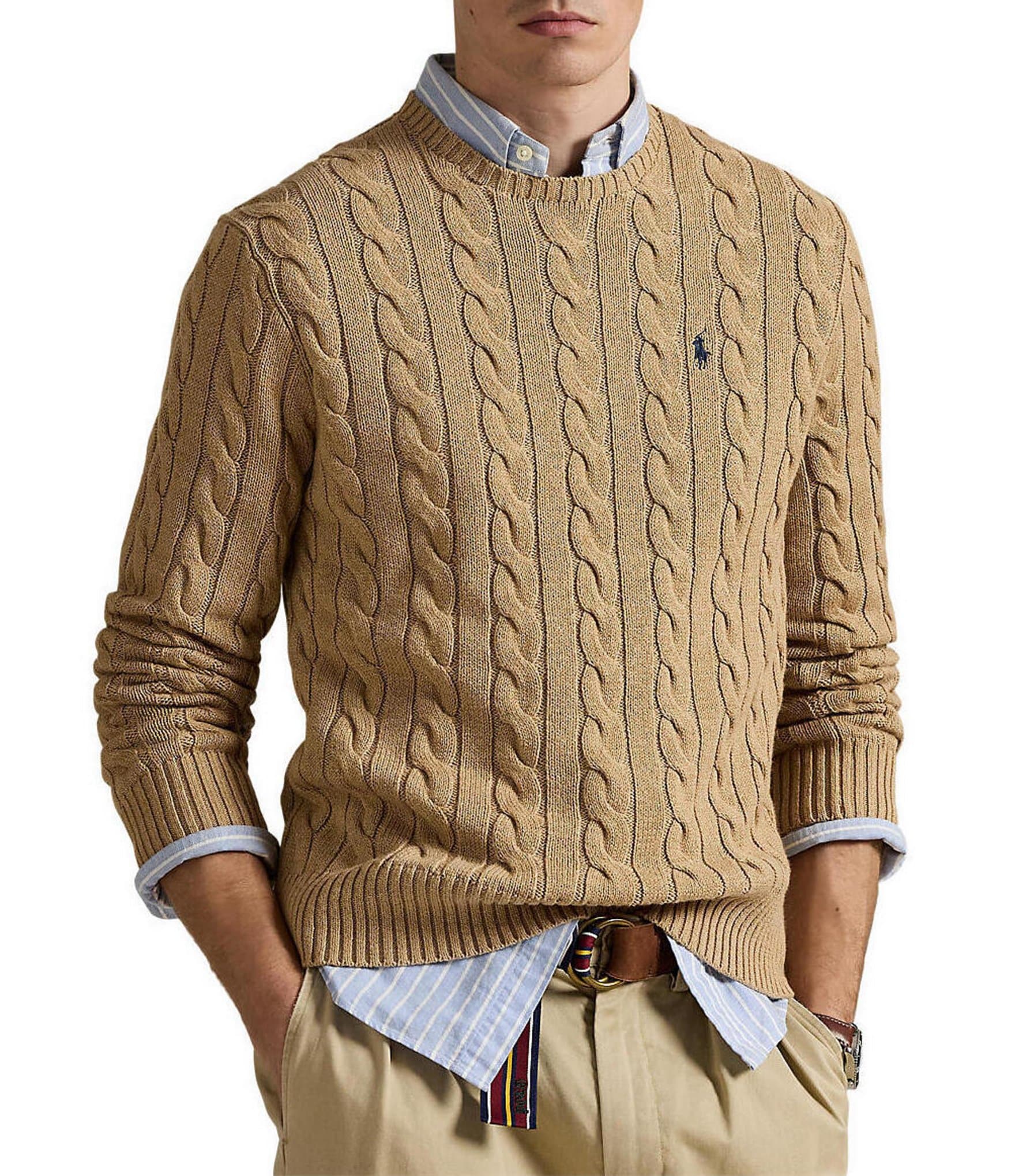 Polo Ralph Lauren Big & Tall Cable Knit Cotton Sweater