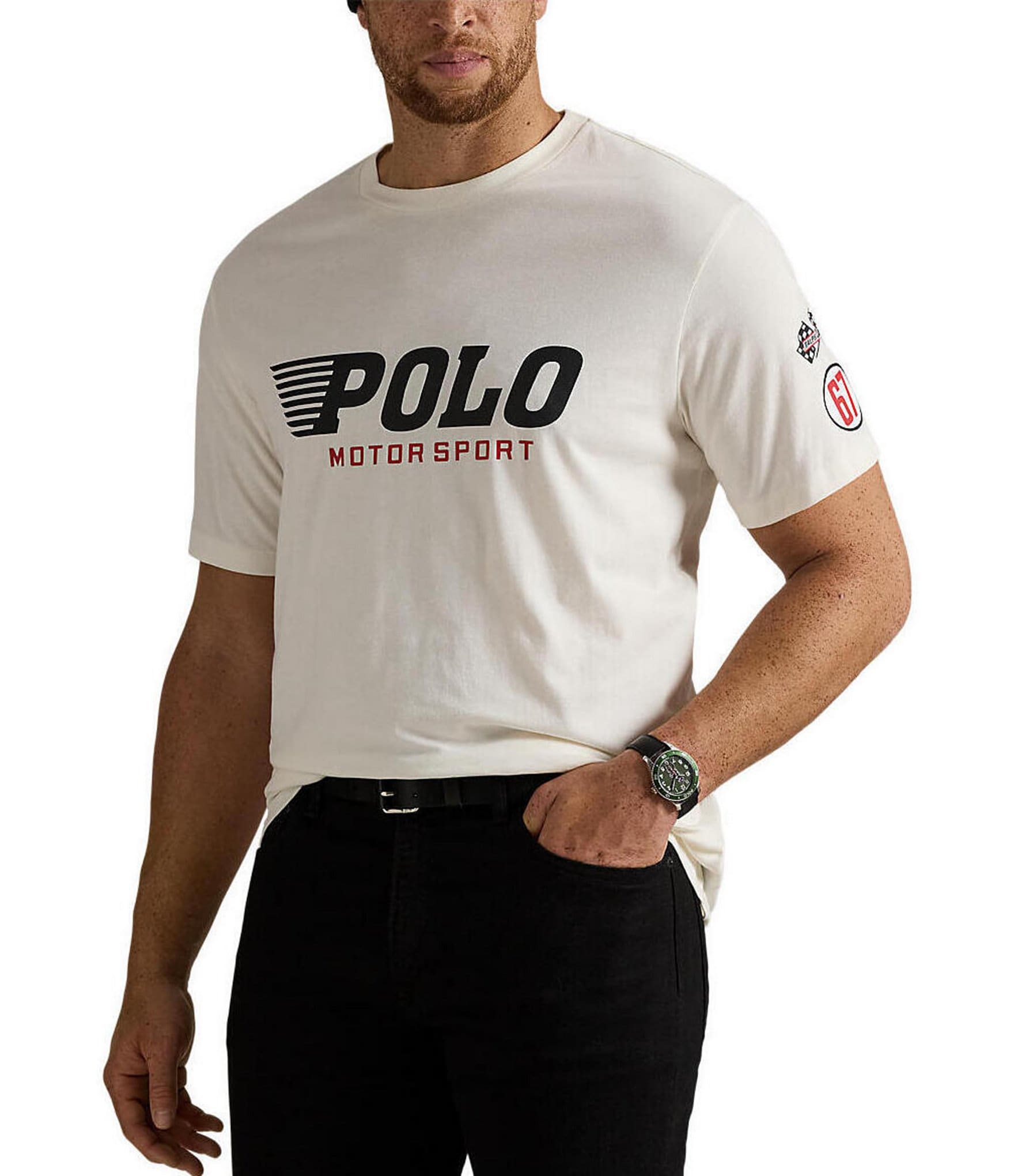 Polo Ralph Lauren Big & Tall Classic Fit Motorsport Graphic Jersey Short Sleeve T-Shirt
