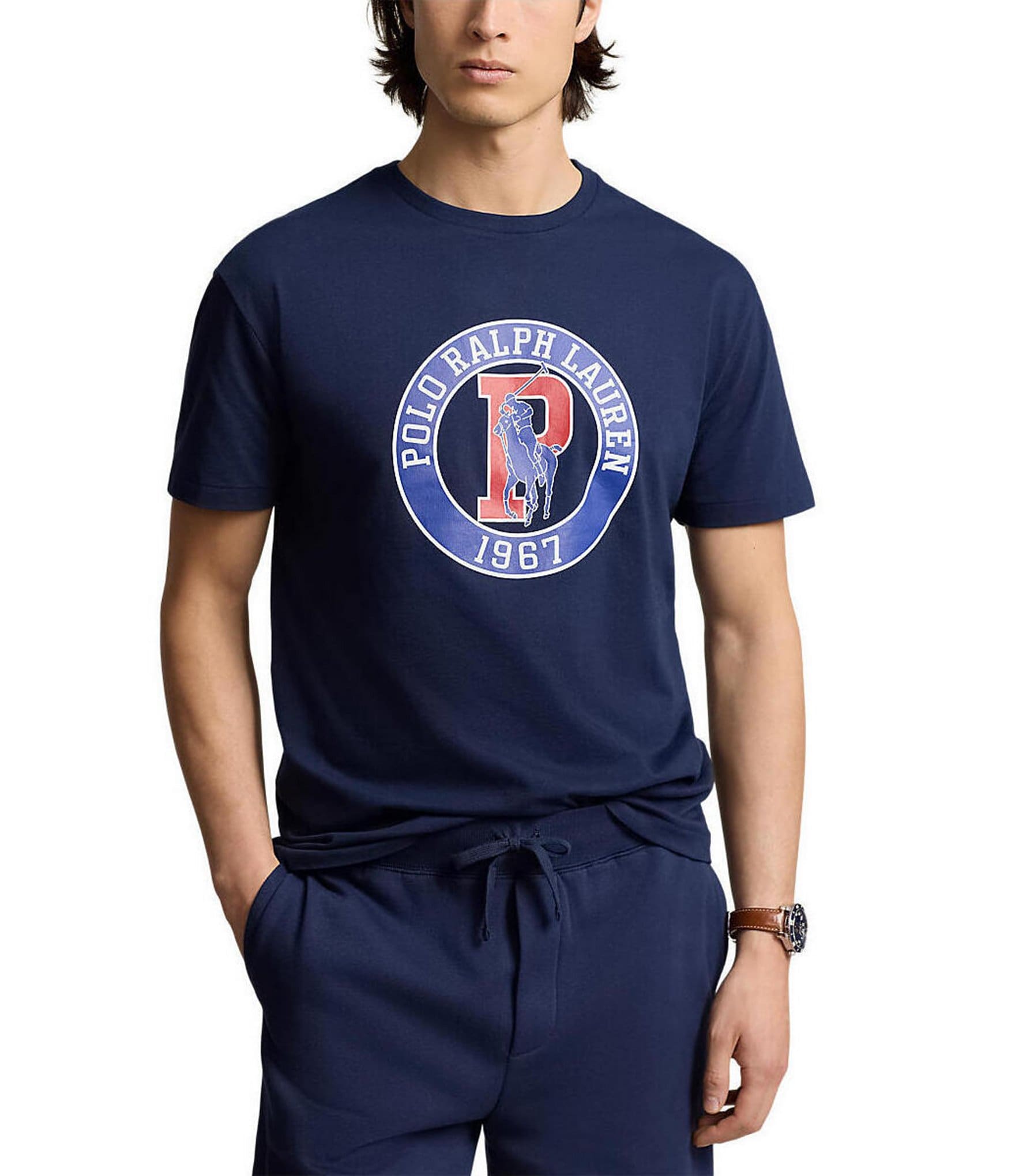 Polo Ralph Lauren Big & Tall Classic Fit Jersey Circular Graphic Short Sleeve T-Shirt