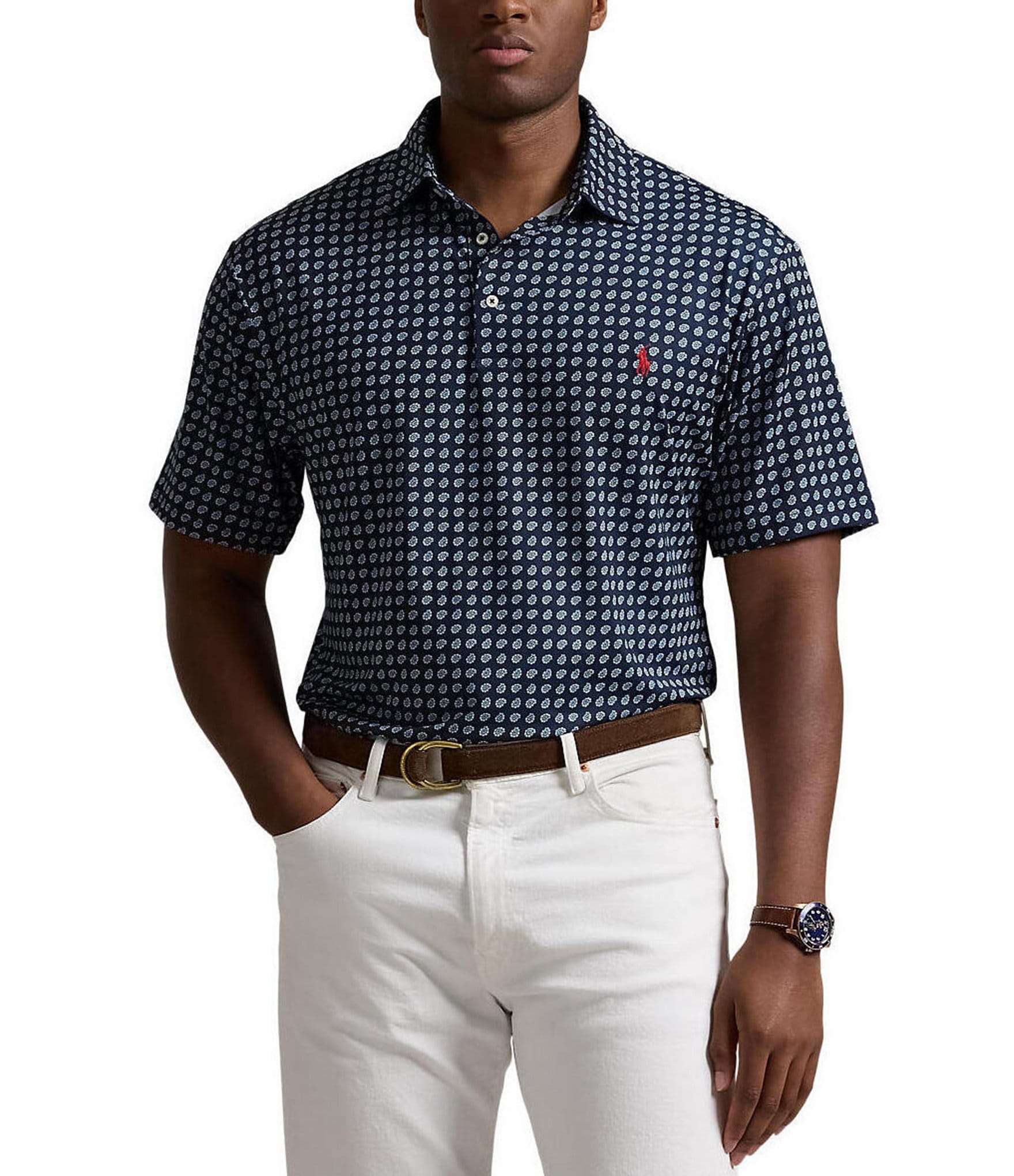 Polo Ralph Lauren Big & Tall Classic Fit Performance Stretch Foulard Short Sleeve Polo Shirt