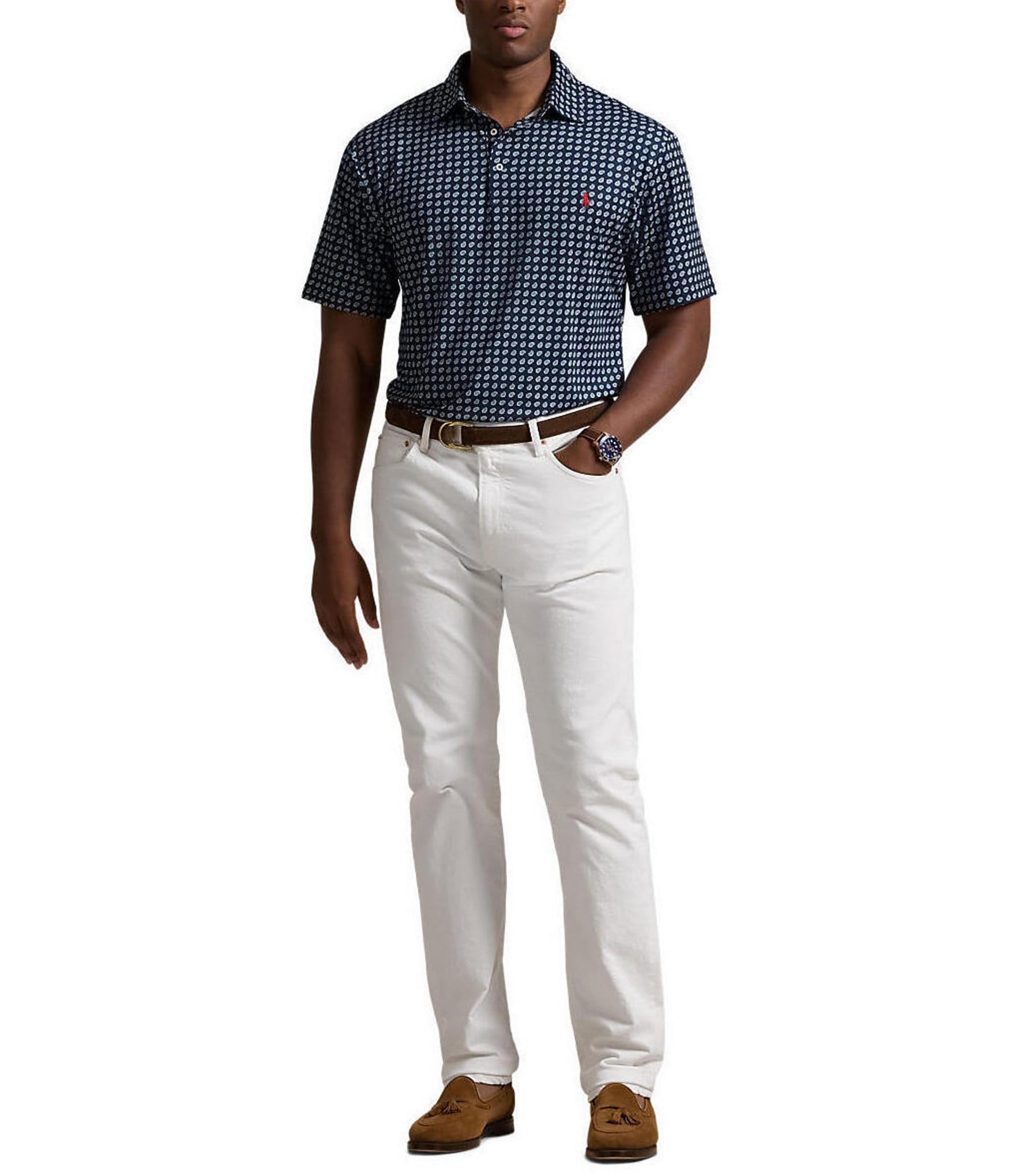 Polo Ralph Lauren Big & Tall Classic Fit Performance Stretch Foulard Short Sleeve Polo Shirt