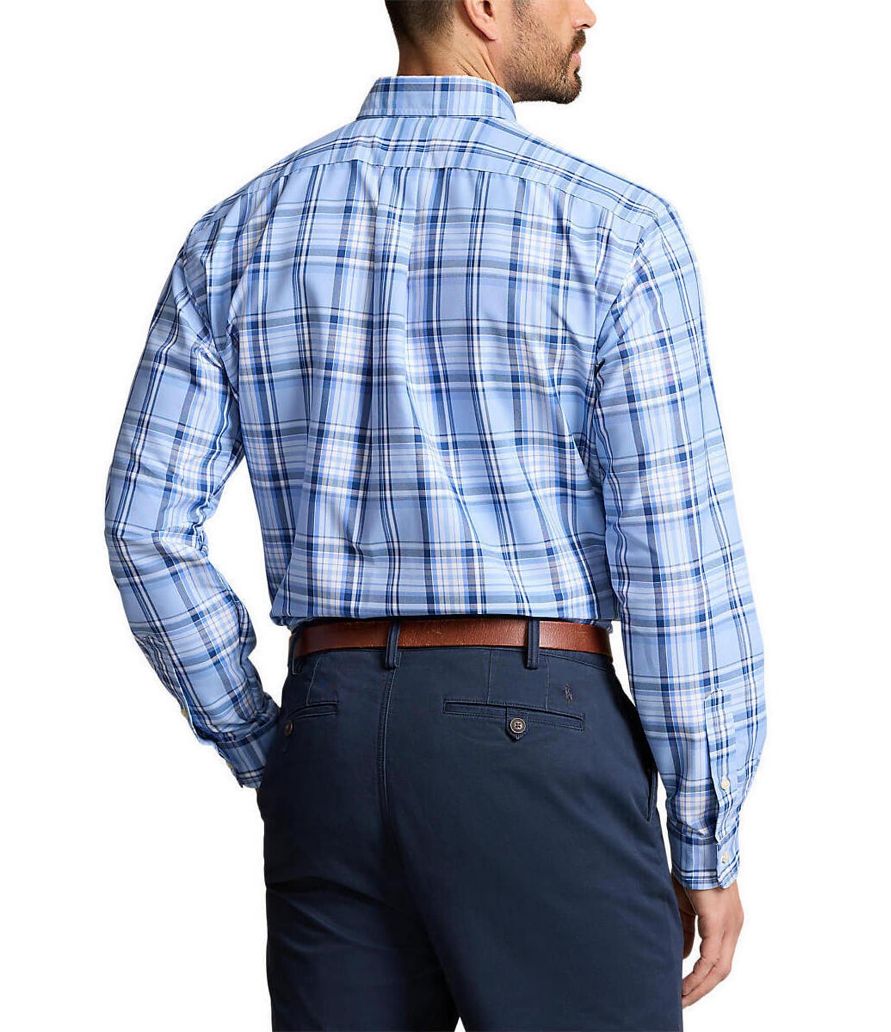 Polo Ralph Lauren Big & Tall Classic Fit Performance Stretch Plaid Oxford Long Sleeve Woven Shirt