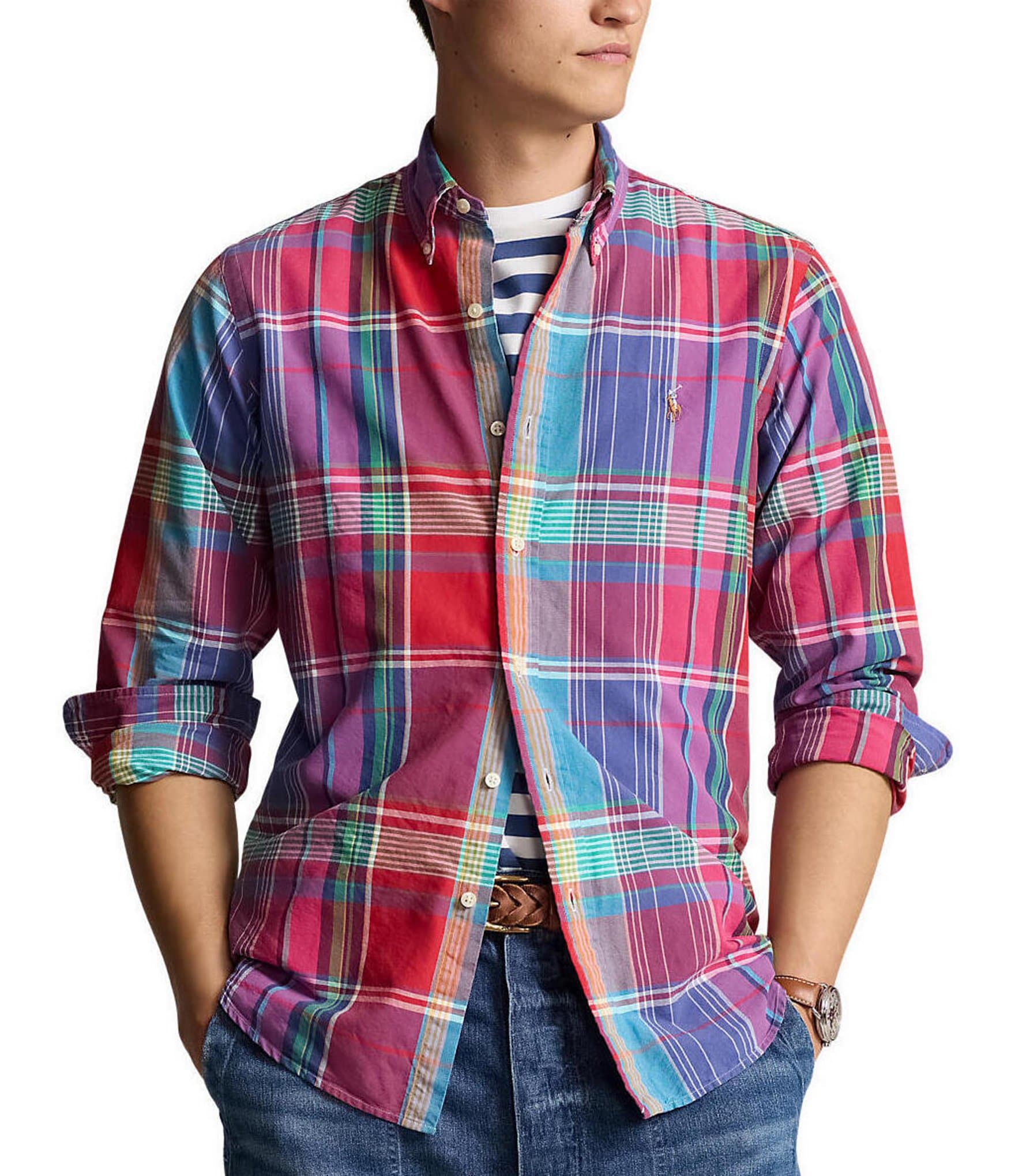 Polo Ralph Lauren Big & Tall Classic Fit Plaid Oxford Long Sleeve Woven ...