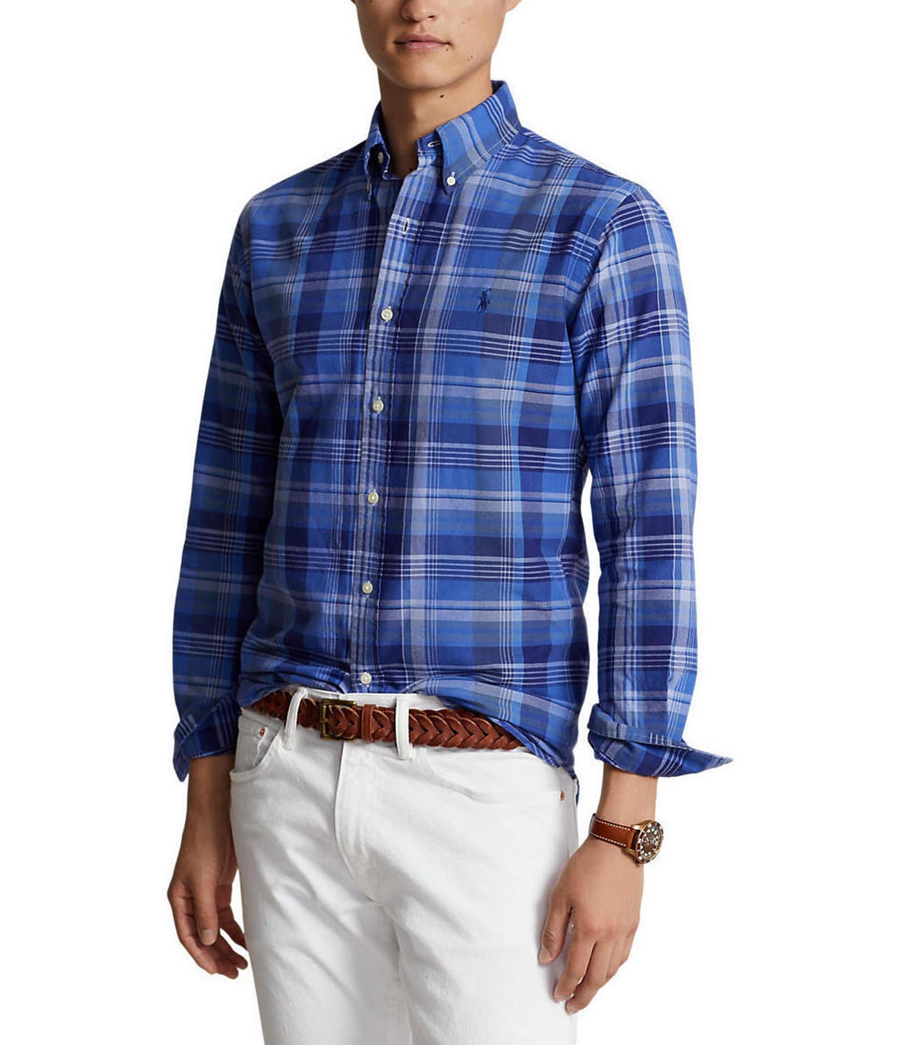 Polo Ralph Lauren Big & Tall Classic Fit Plaid Oxford Long Sleeve Woven ...
