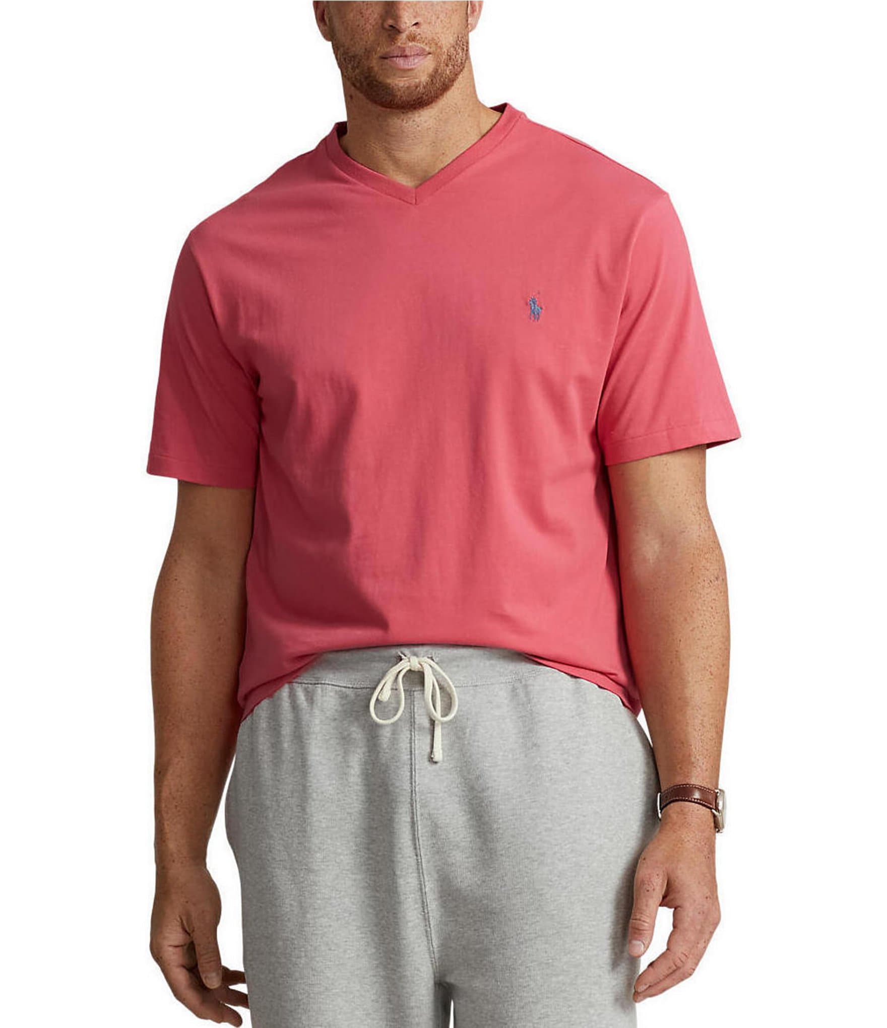Polo Ralph Lauren Men's Big & Tall Big & Tall Flag Jersey T-Shirt, Red, XLT, Cotton