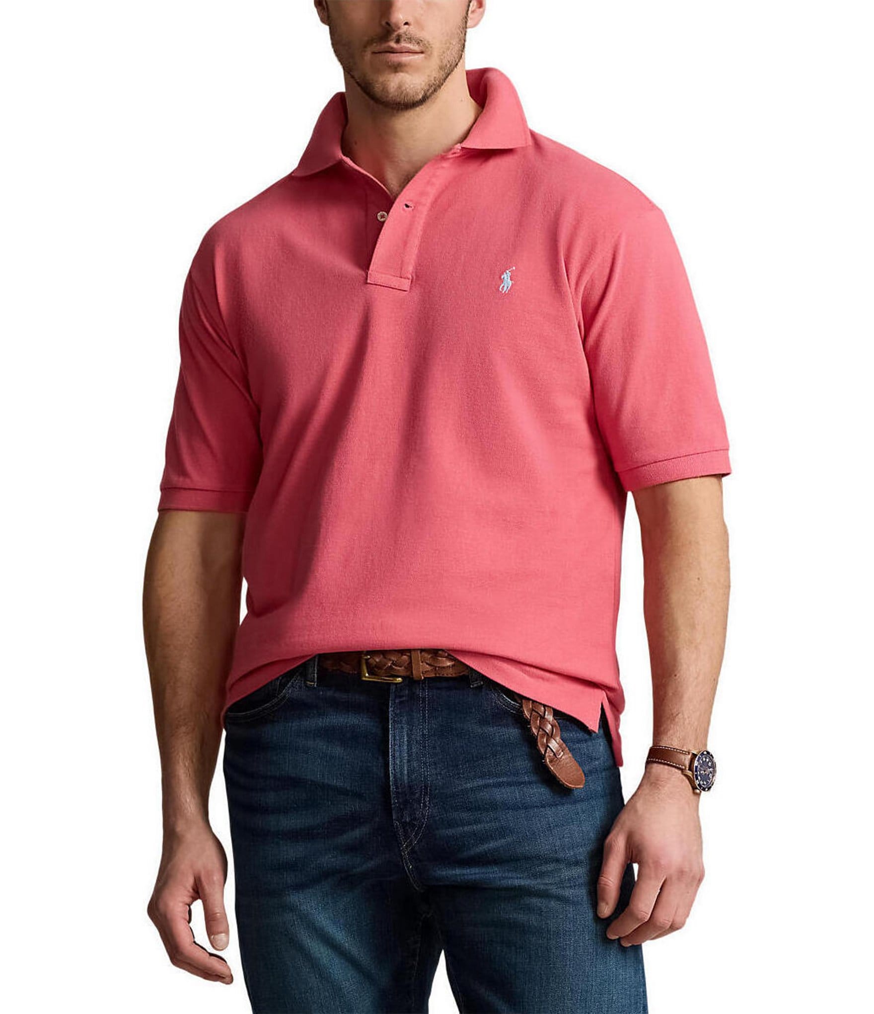 Polo Ralph Lauren Big & Tall Classic Fit Solid Cotton Mesh Polo Shirt