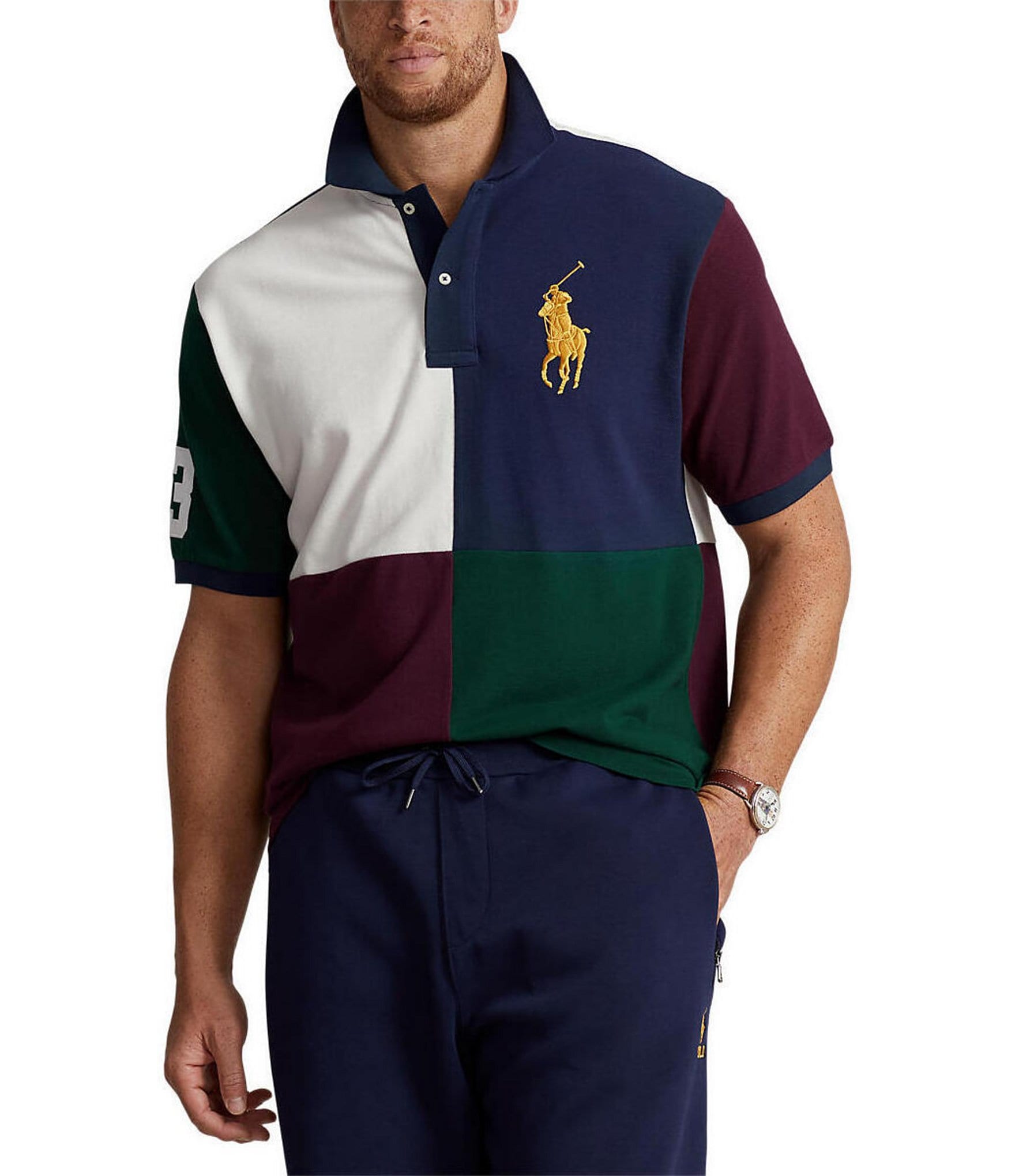 Polo Ralph Lauren Big & Tall Color Block Big Pony Short Sleeve Polo Shirt