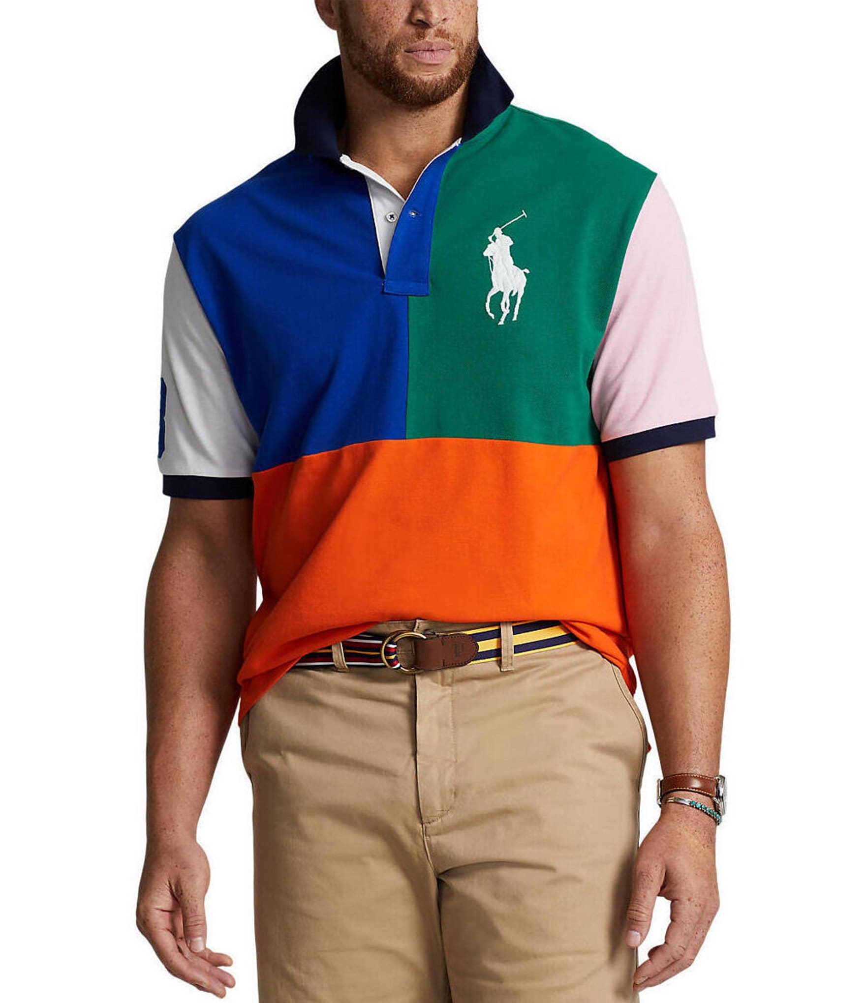 Polo Ralph Lauren Big & Tall Color Block Mesh Short-Sleeve Polo Shirt |  Dillard's