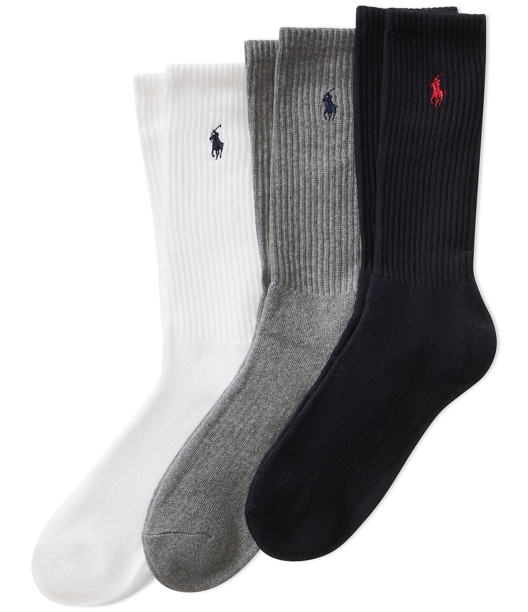 Polo Ralph Lauren Big Tall Cotton Blend Crew Socks 3 Pack Dillard s