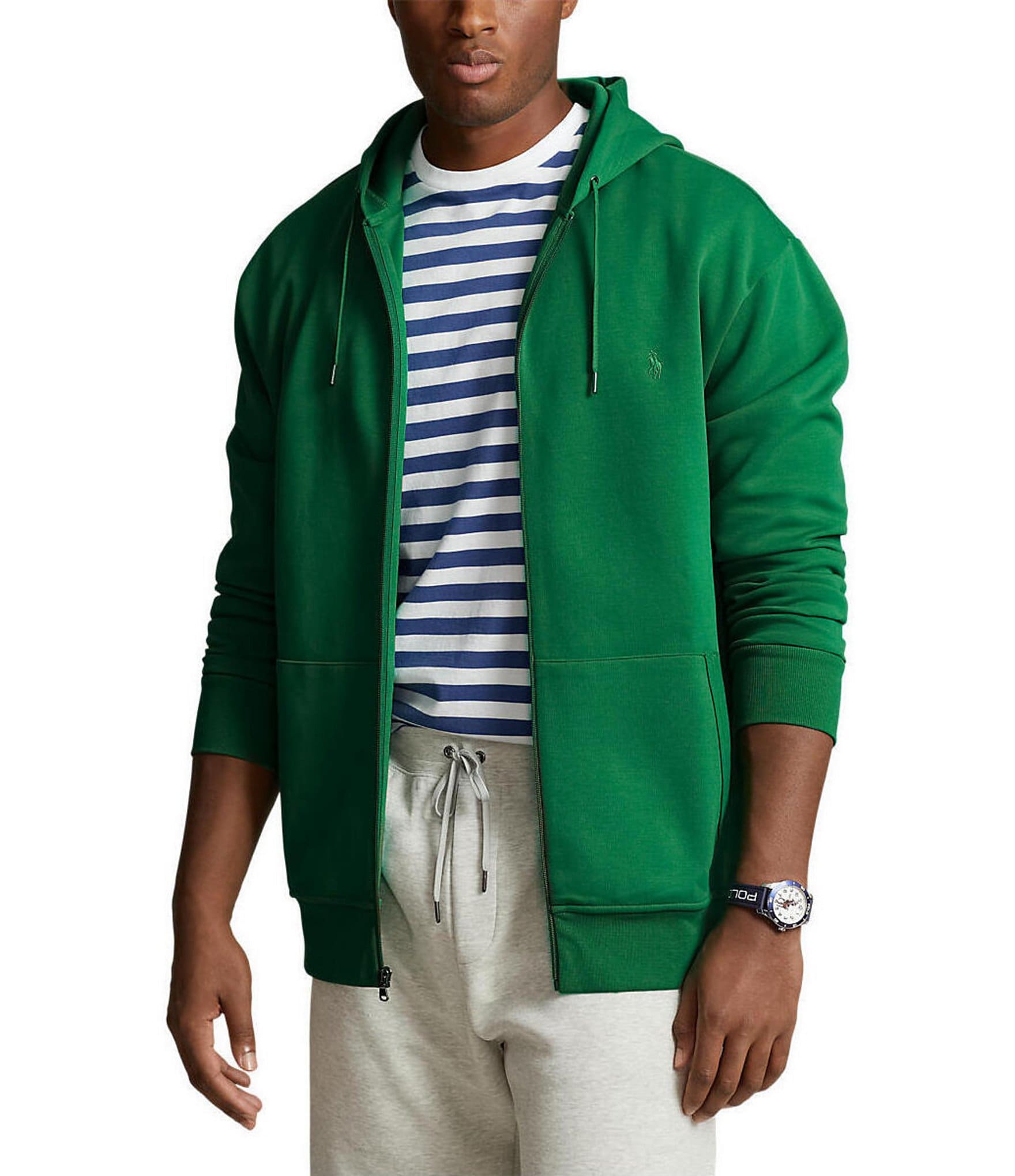 Ralph Lauren Double-Knit Full-Zip Hoodie in Classic Chairman Navy - Size L  - Yahoo Shopping