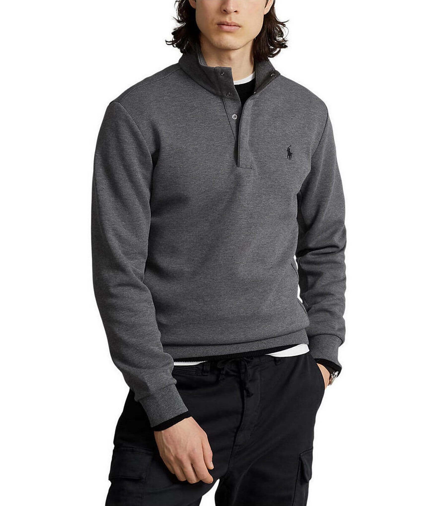 POLO RALPH LAUREN Men's Big & Tall Jersey Quarter-Zip Pullover Sweatshirt  3XB