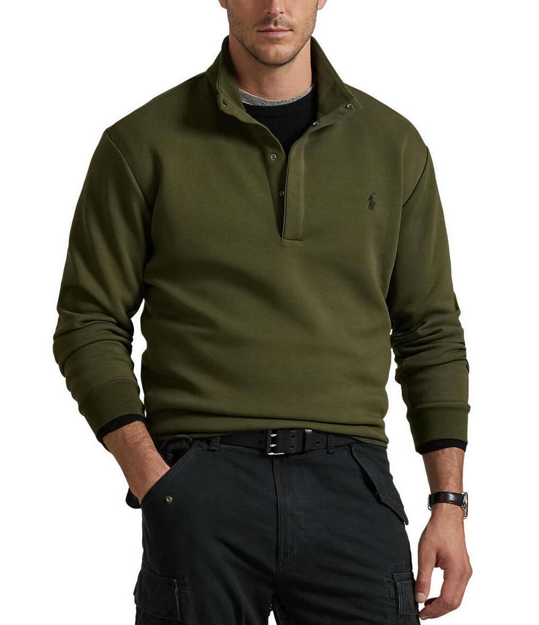 Polo Ralph Lauren Big & Tall Double-Knit Quarter-Snap Pullover