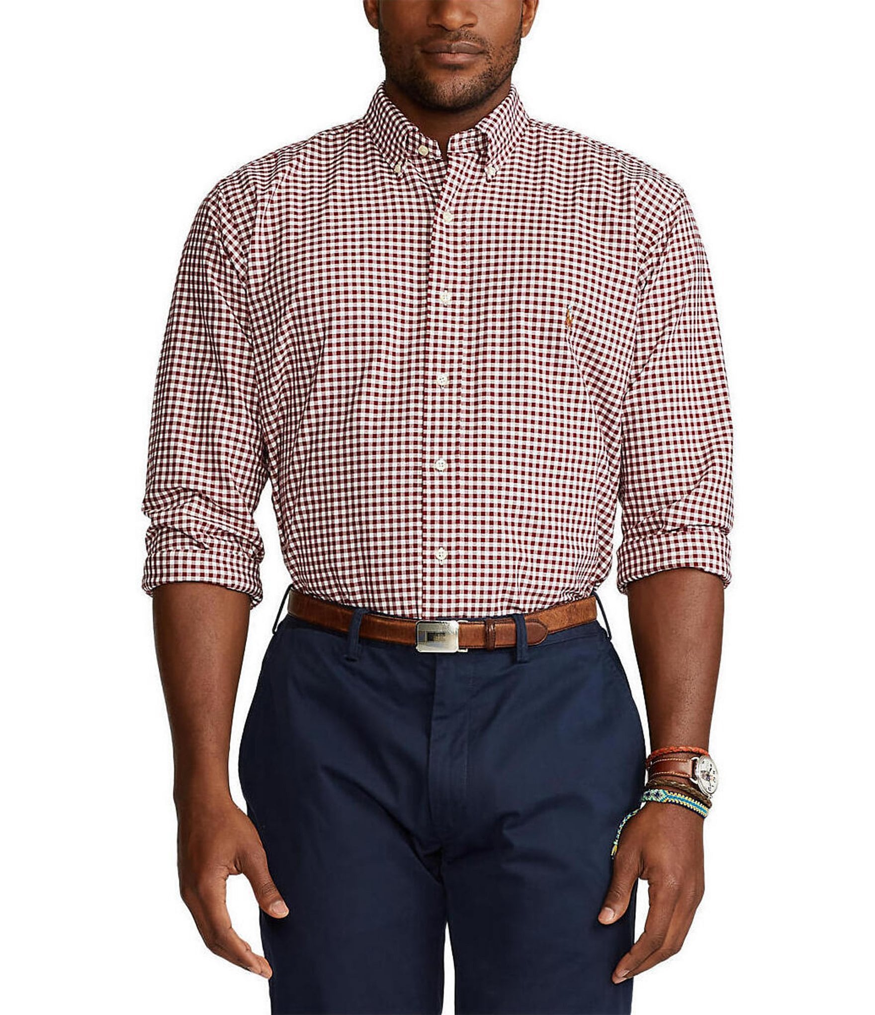 Polo Ralph Lauren Big & Tall Gingham Oxford Long-Sleeve Woven Shirt