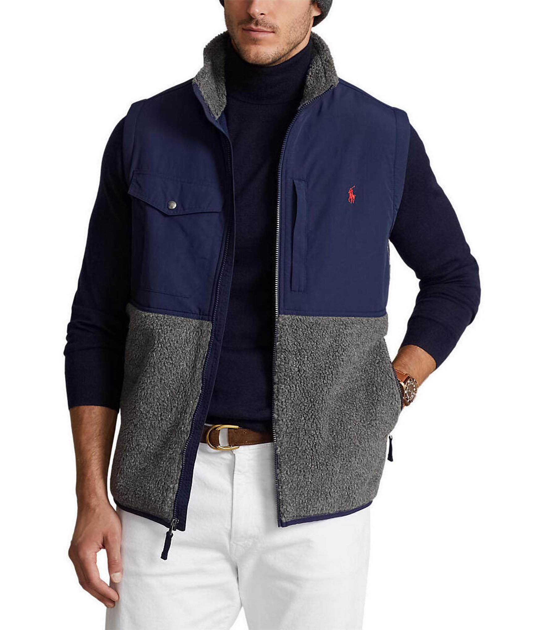 Polo Ralph Lauren Big & Tall Hybrid Full-Zip Vest | Dillard's