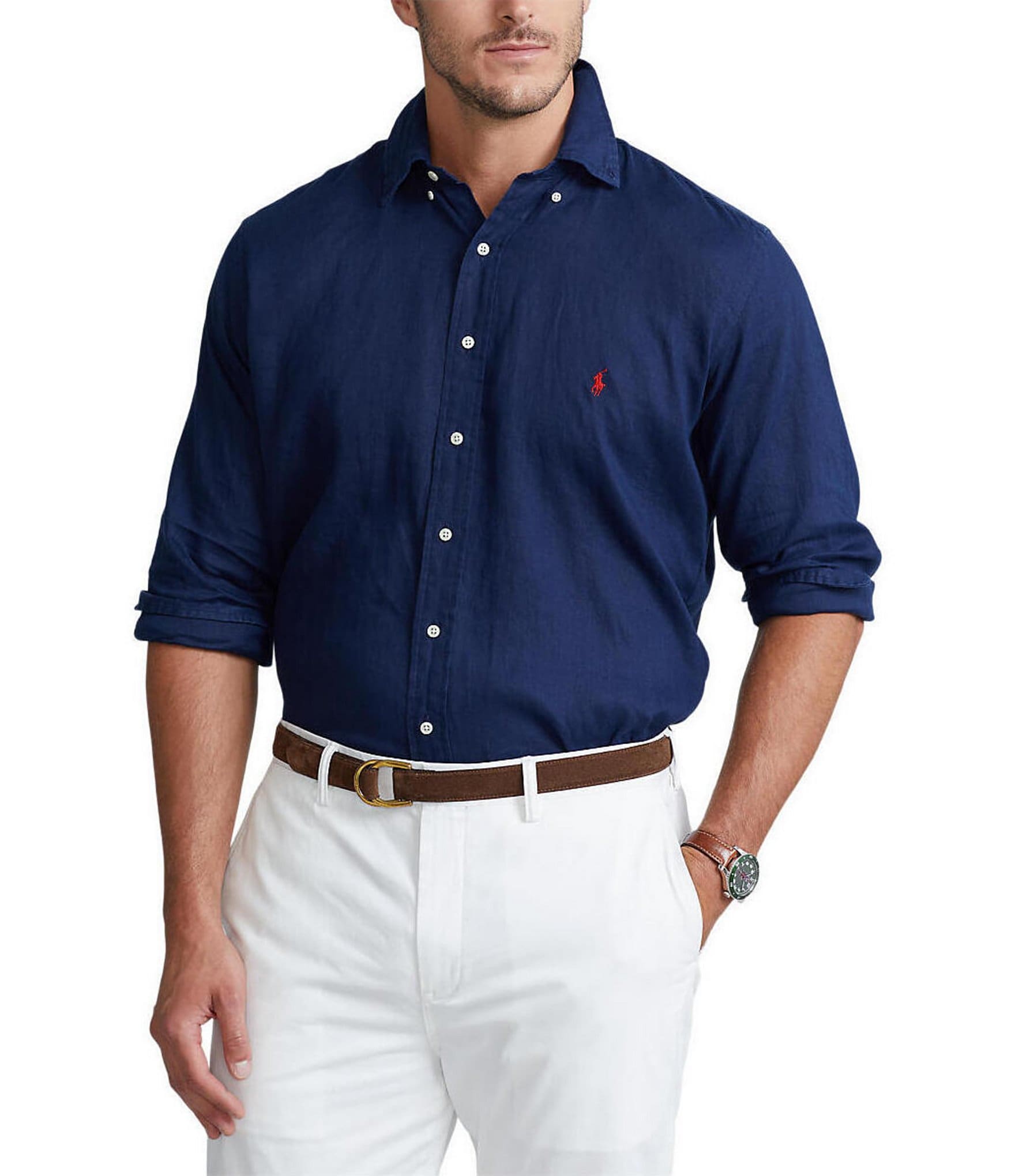 heet tempo Jong Polo Ralph Lauren Big & Tall Lightweight Linen Long-Sleeve Woven Shirt |  Dillard's