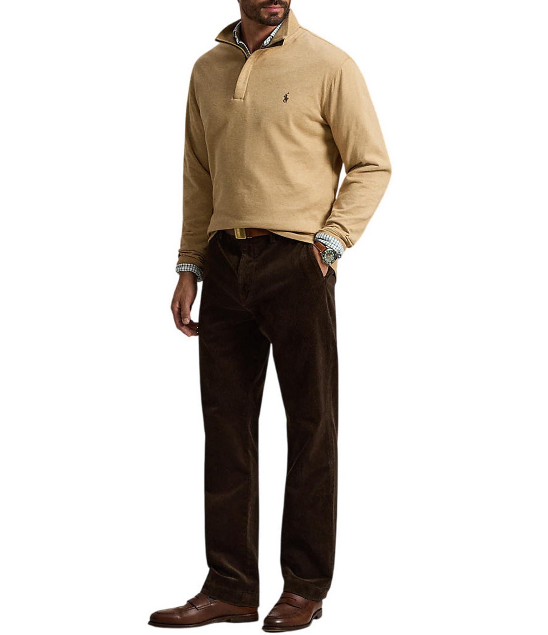 Polo Ralph Lauren Big & Tall Luxury Jersey Quarter-Zip Pullover