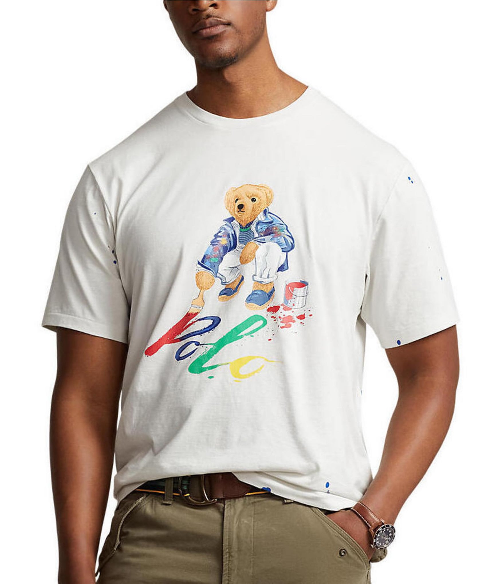 Polo Ralph Lauren Big & Tall Paint Bear Short Sleeve T-Shirt | Dillard's