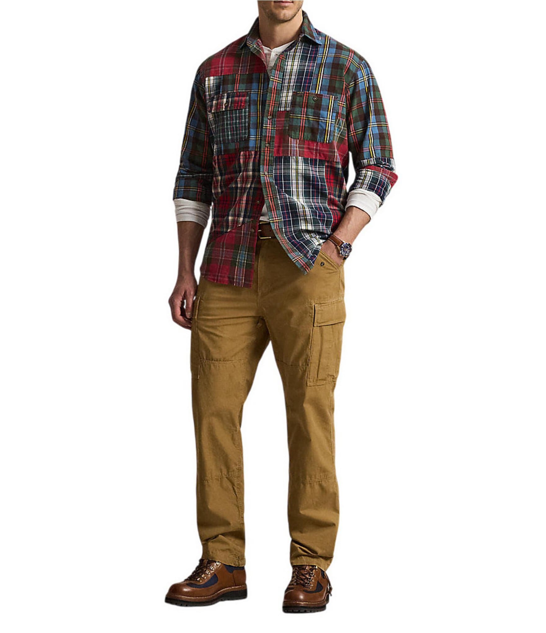 Polo Ralph Lauren Big & Tall Patchwork Plaid Oxford Workshirt