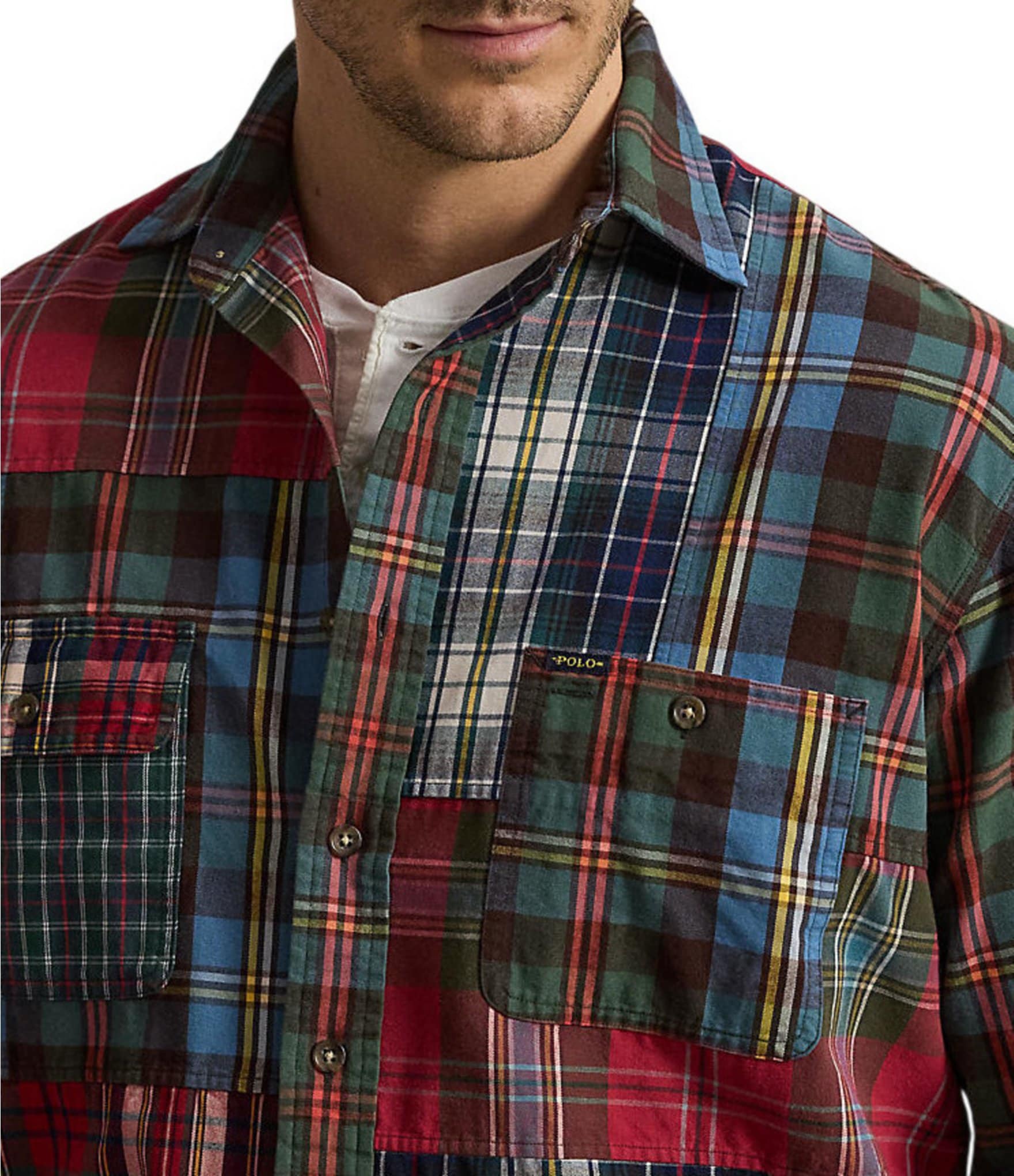 Polo Ralph Lauren Big & Tall Patchwork Plaid Oxford Workshirt
