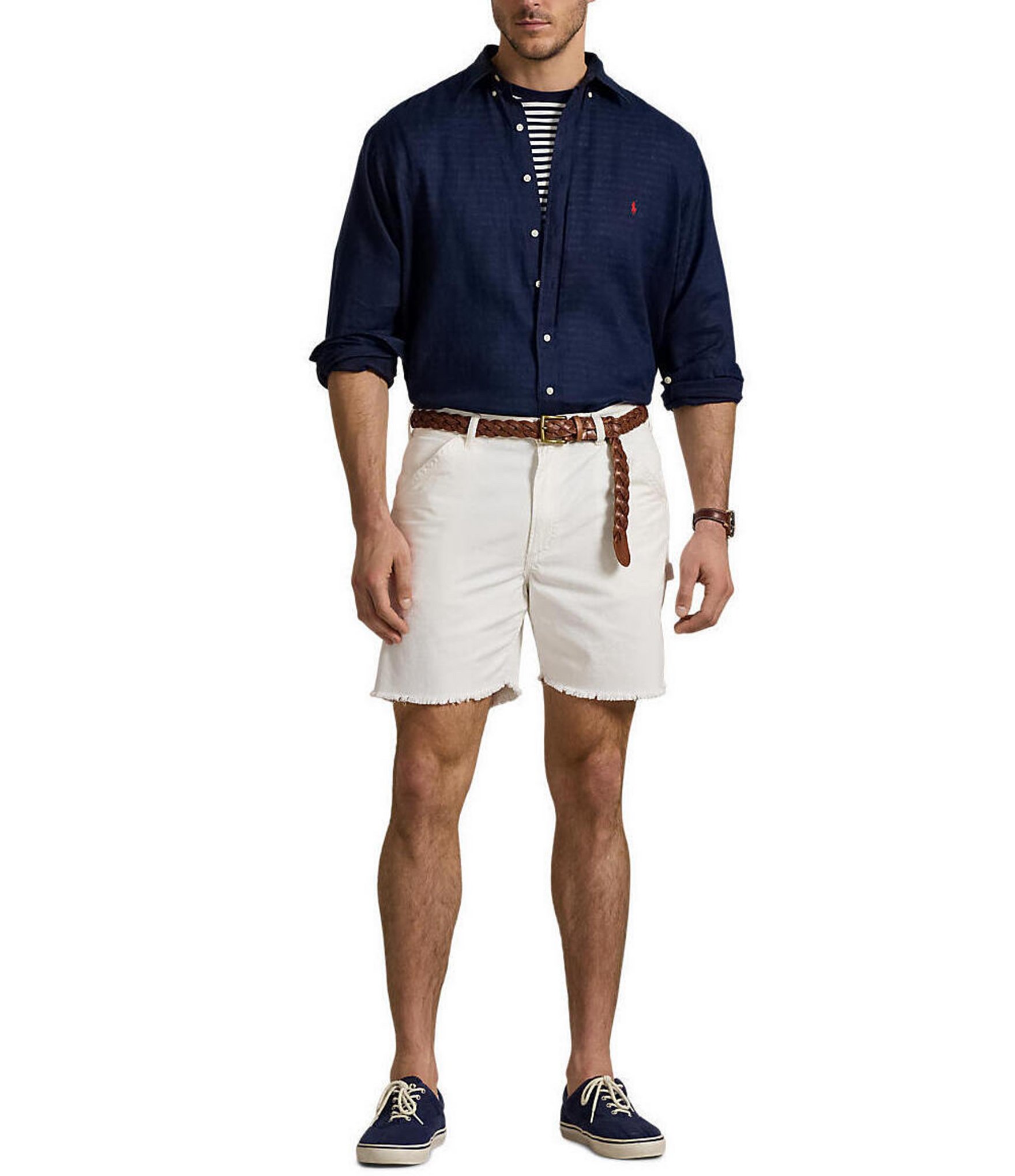Polo Ralph Lauren Big & Tall Piece Dye Linen Long Sleeve Woven Shirt