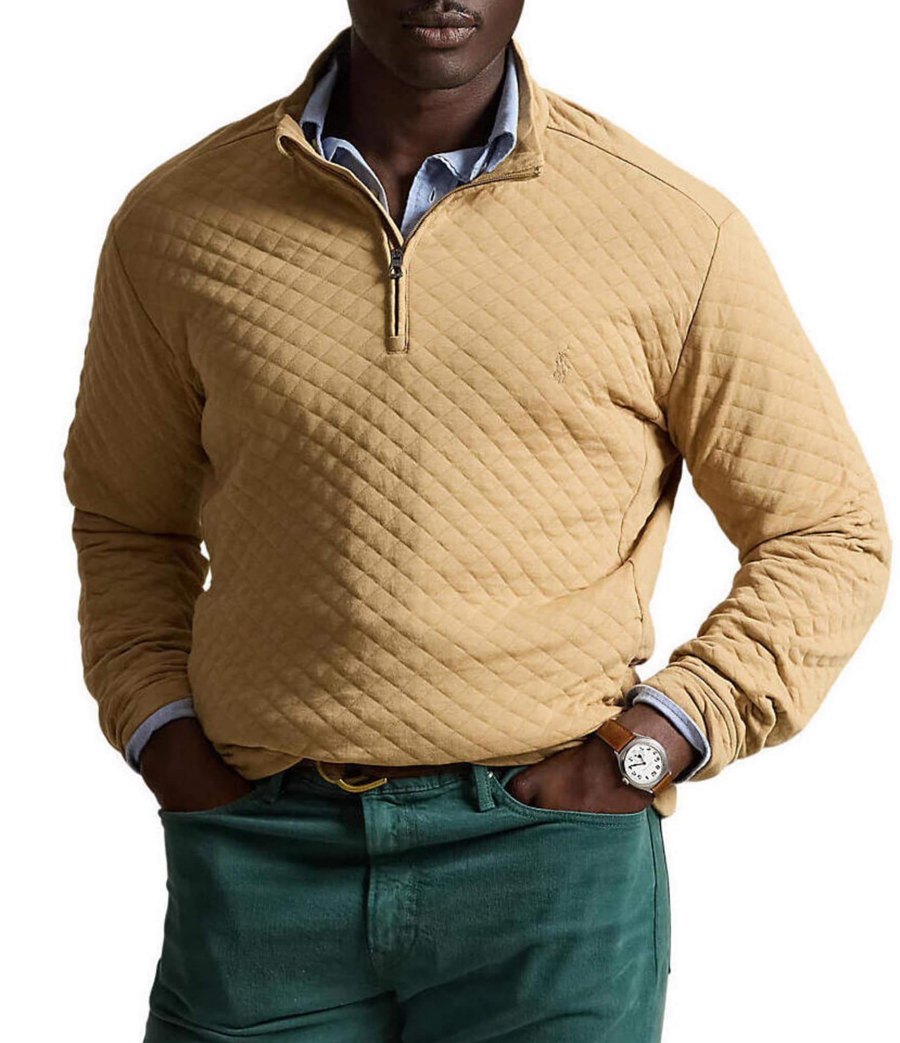 Polo Ralph Lauren Big & Tall Quilted Double Knit Jersey Pullover