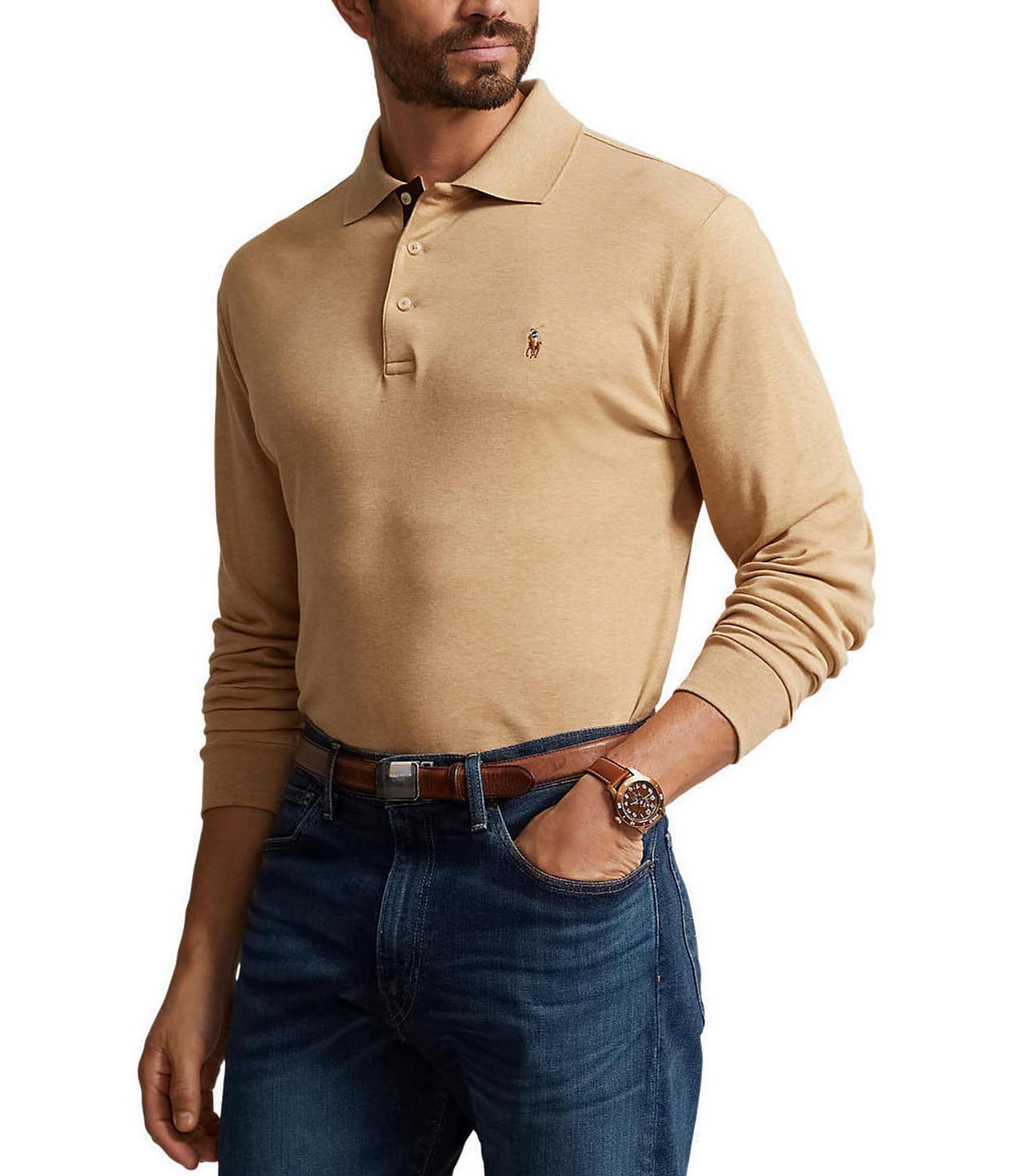 Polo Ralph Lauren Big & Tall Soft Cotton Long Sleeve Polo Shirt