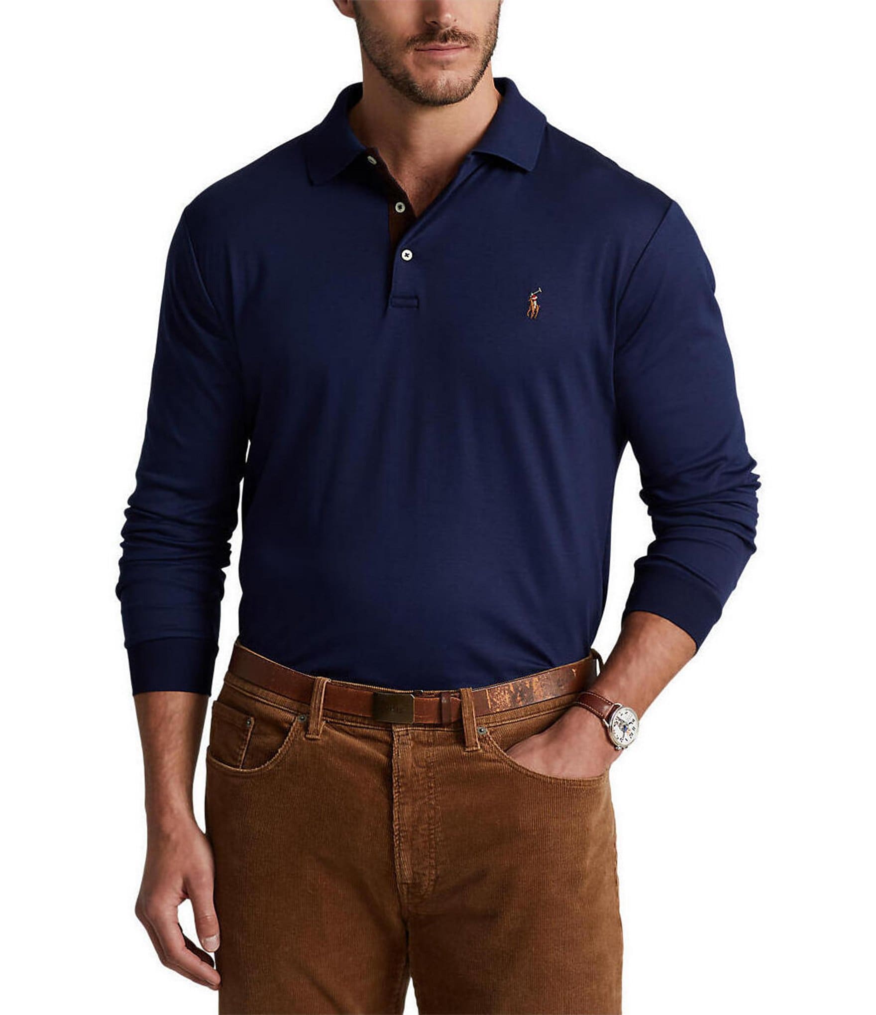 Polo Ralph Lauren Big & Tall Soft Cotton Long Sleeve Polo Shirt