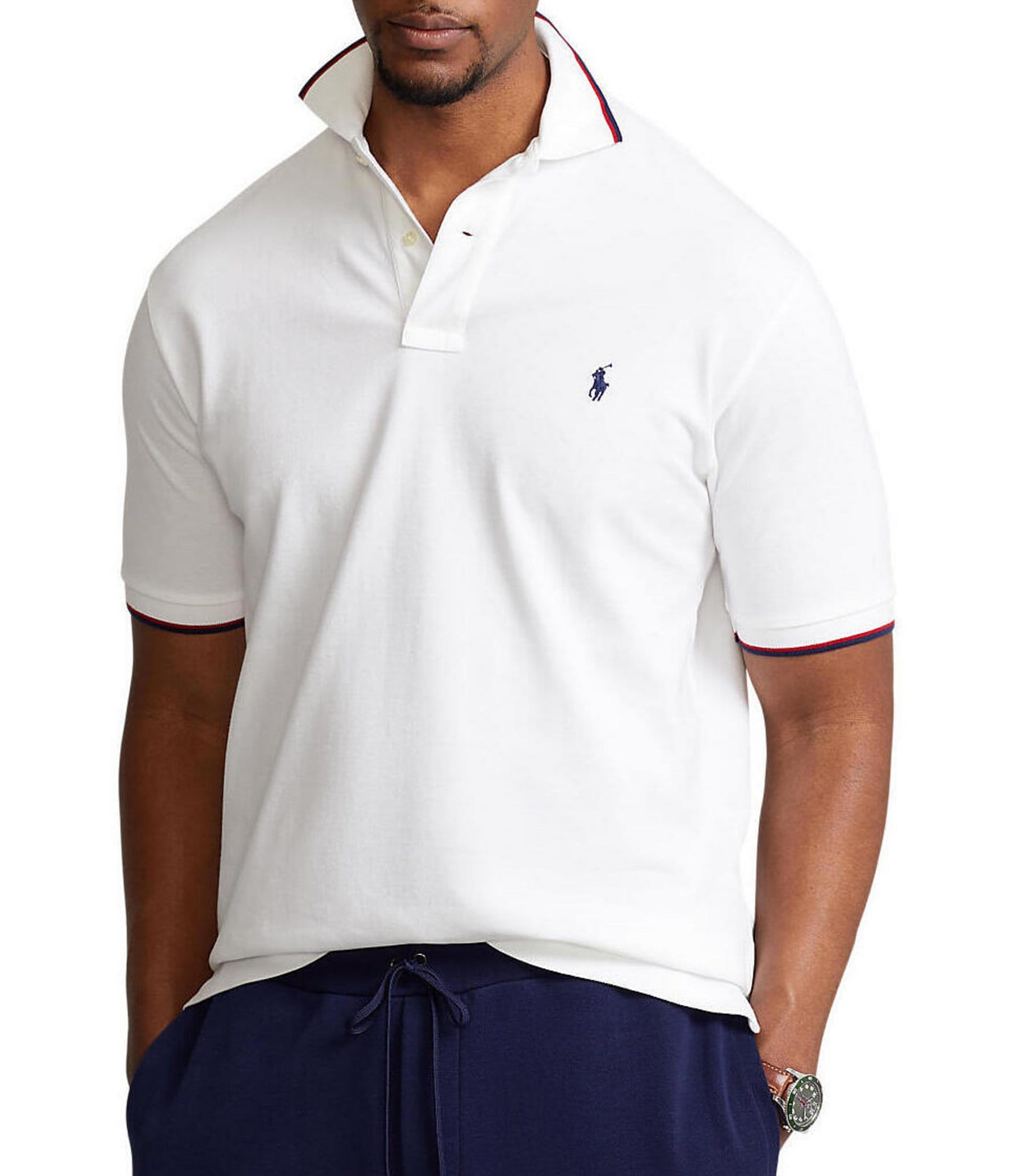 Polo Ralph Lauren Big & Tall Tipped Mesh Short-Sleeve Polo Shirt ...