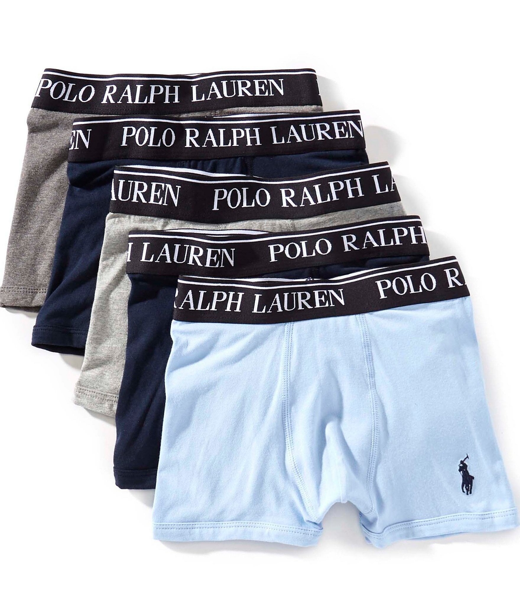 Polo Ralph Lauren Big Boys Cotton Stretch Boxer Brief 5-Pack