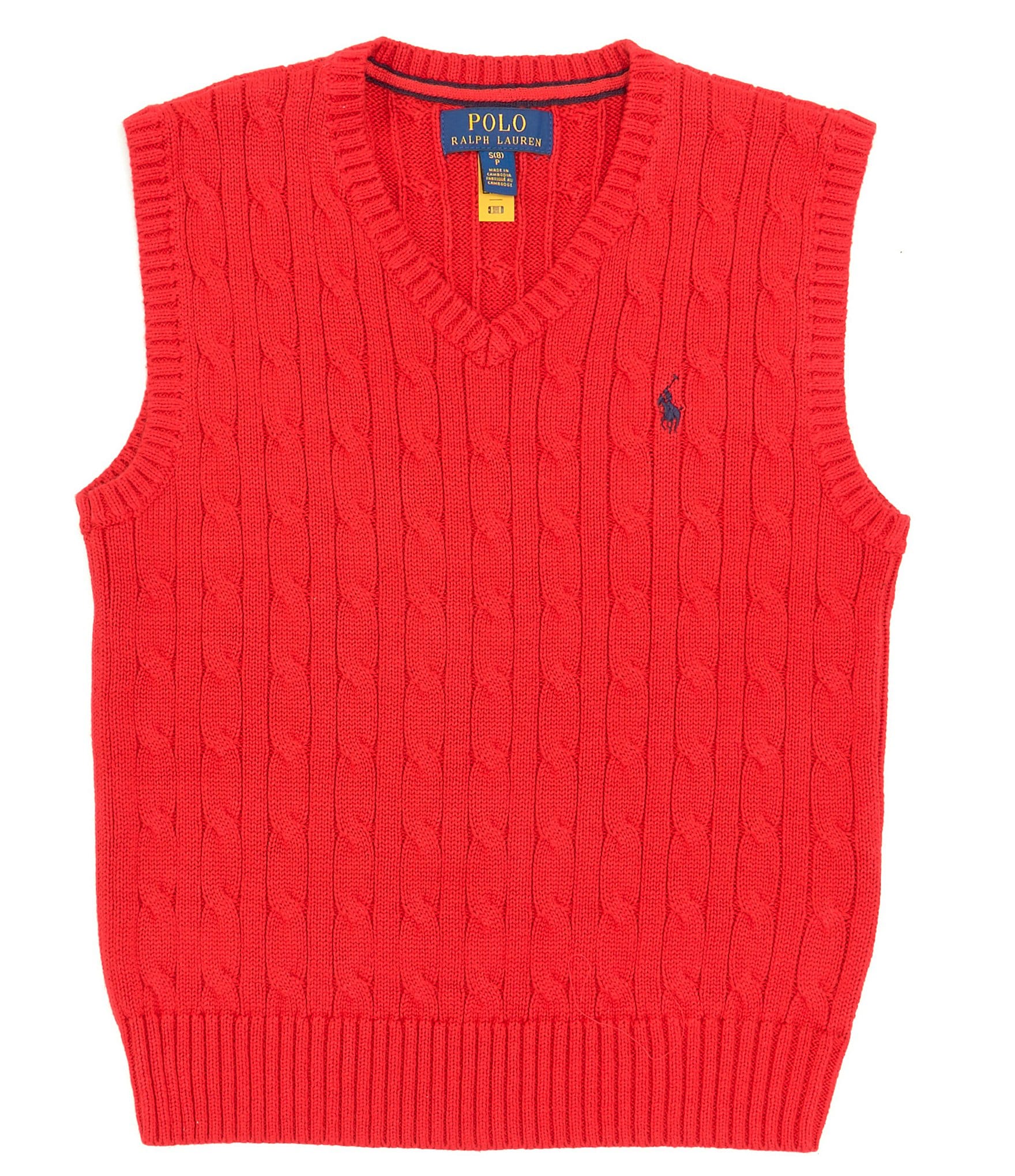 Polo Ralph Lauren Big Boys 8-20 Sleeveless Cable Knit Sweater Vest