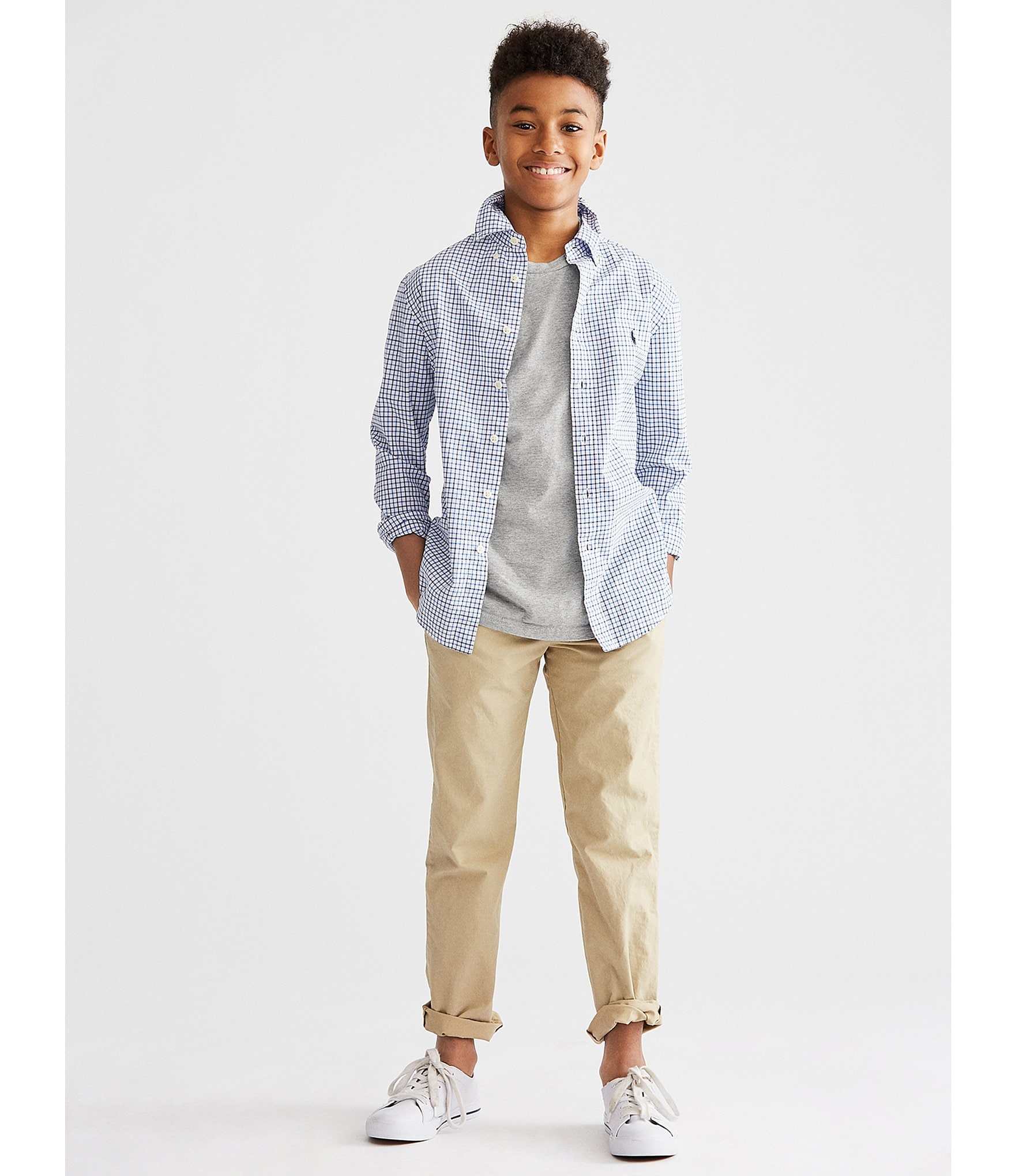 Polo Ralph Lauren Big Boys 8-20 Long-Sleeve Checked Plaid Poplin Shirt