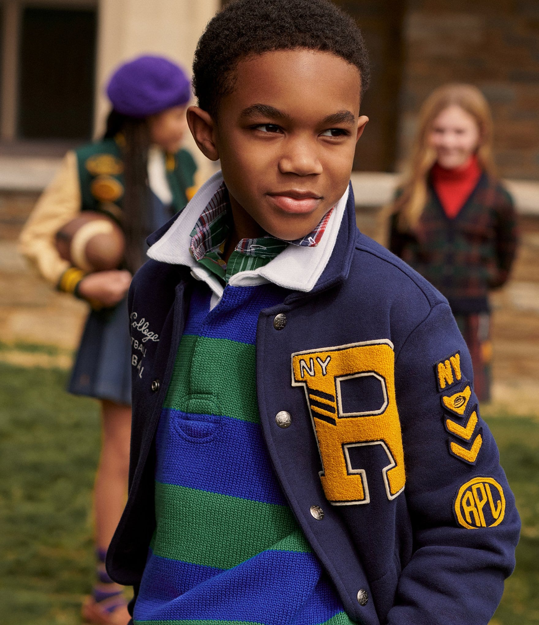 Polo Ralph Lauren Big Boys 8-20 Long-Sleeve Fleece Letterman Baseball Jacket